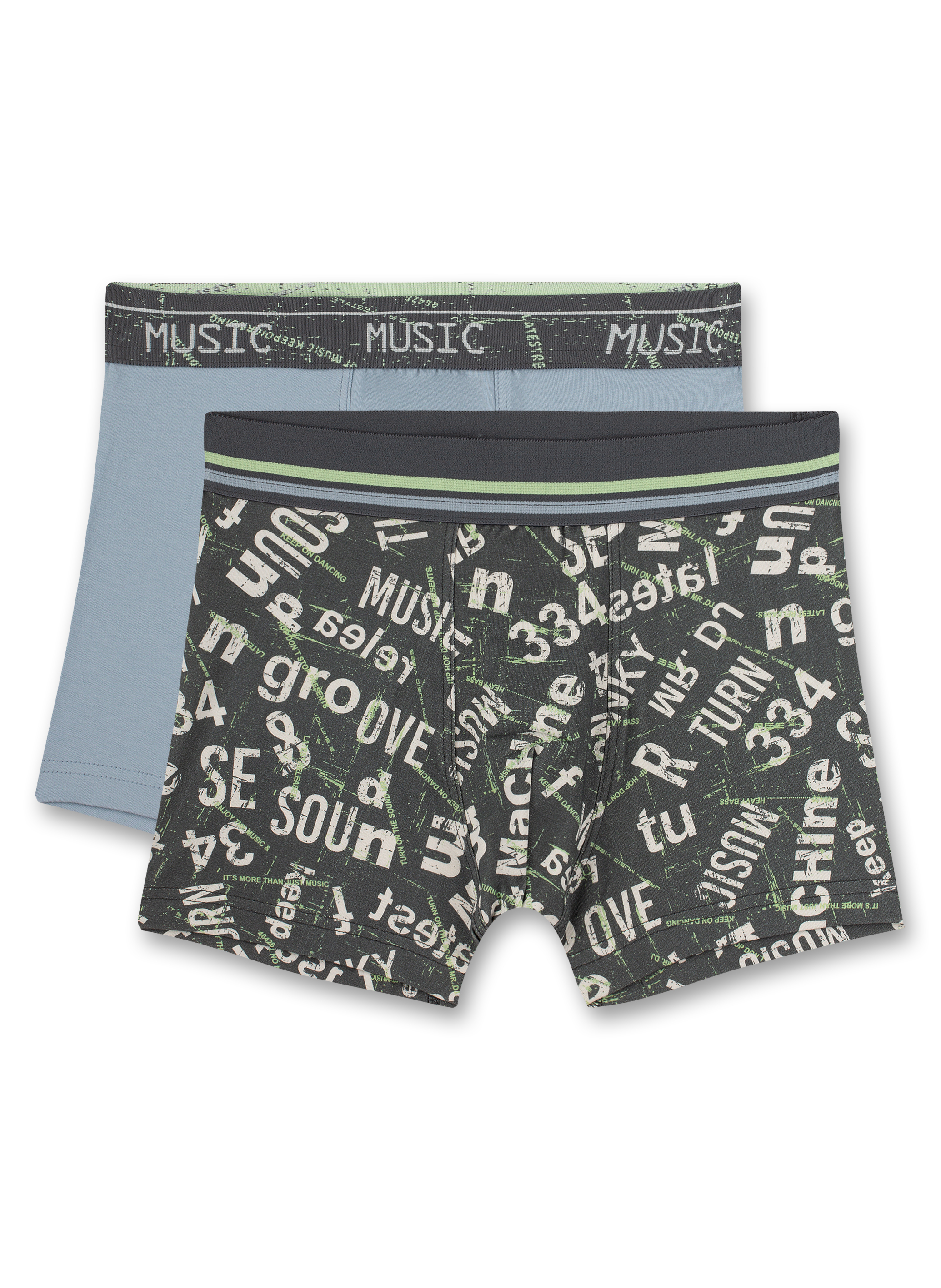 Jungen-Hipshorts (Doppelpack) Grau und Hellblau