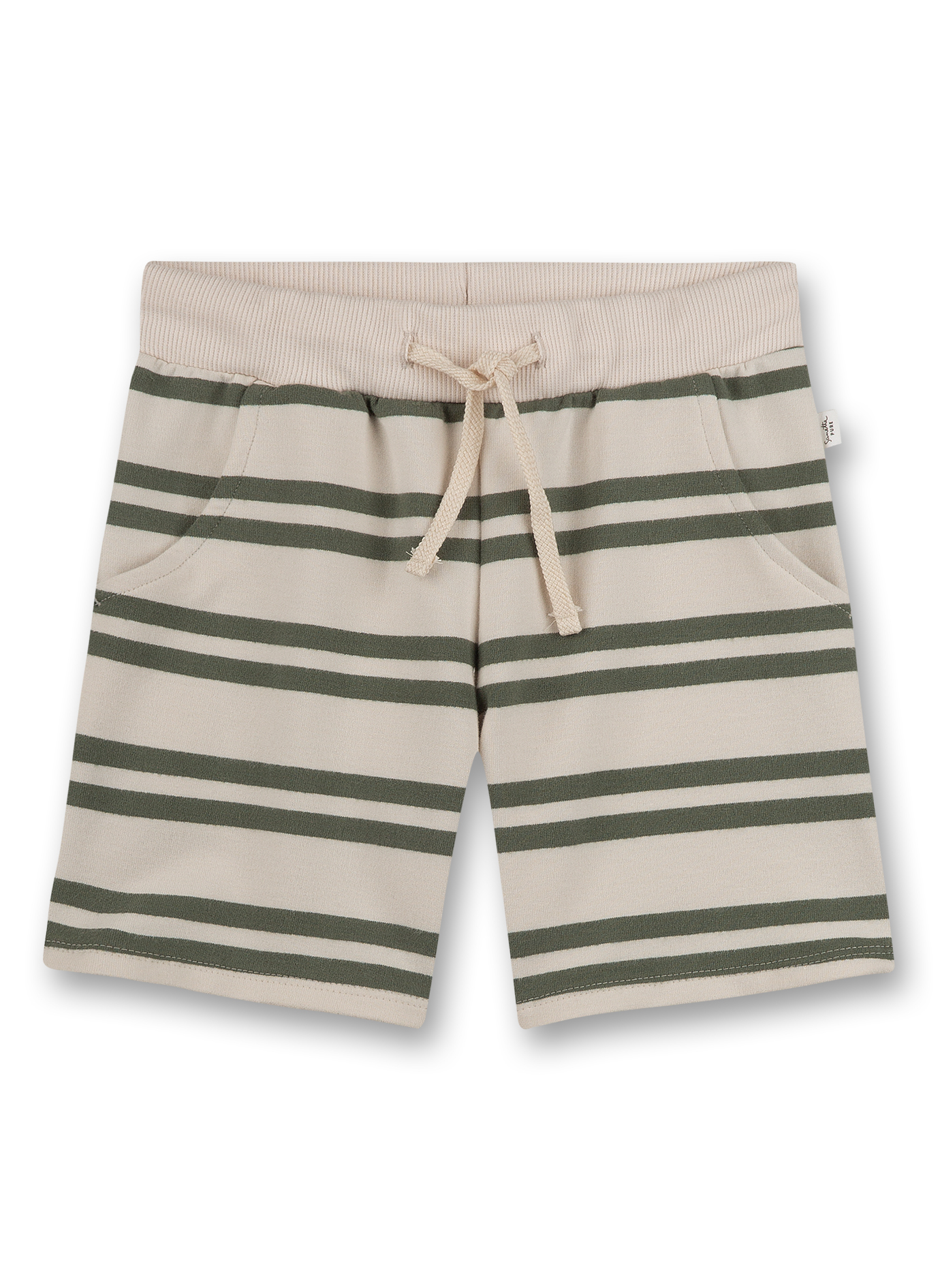 Jungen-Sweatshorts Grün Ringel