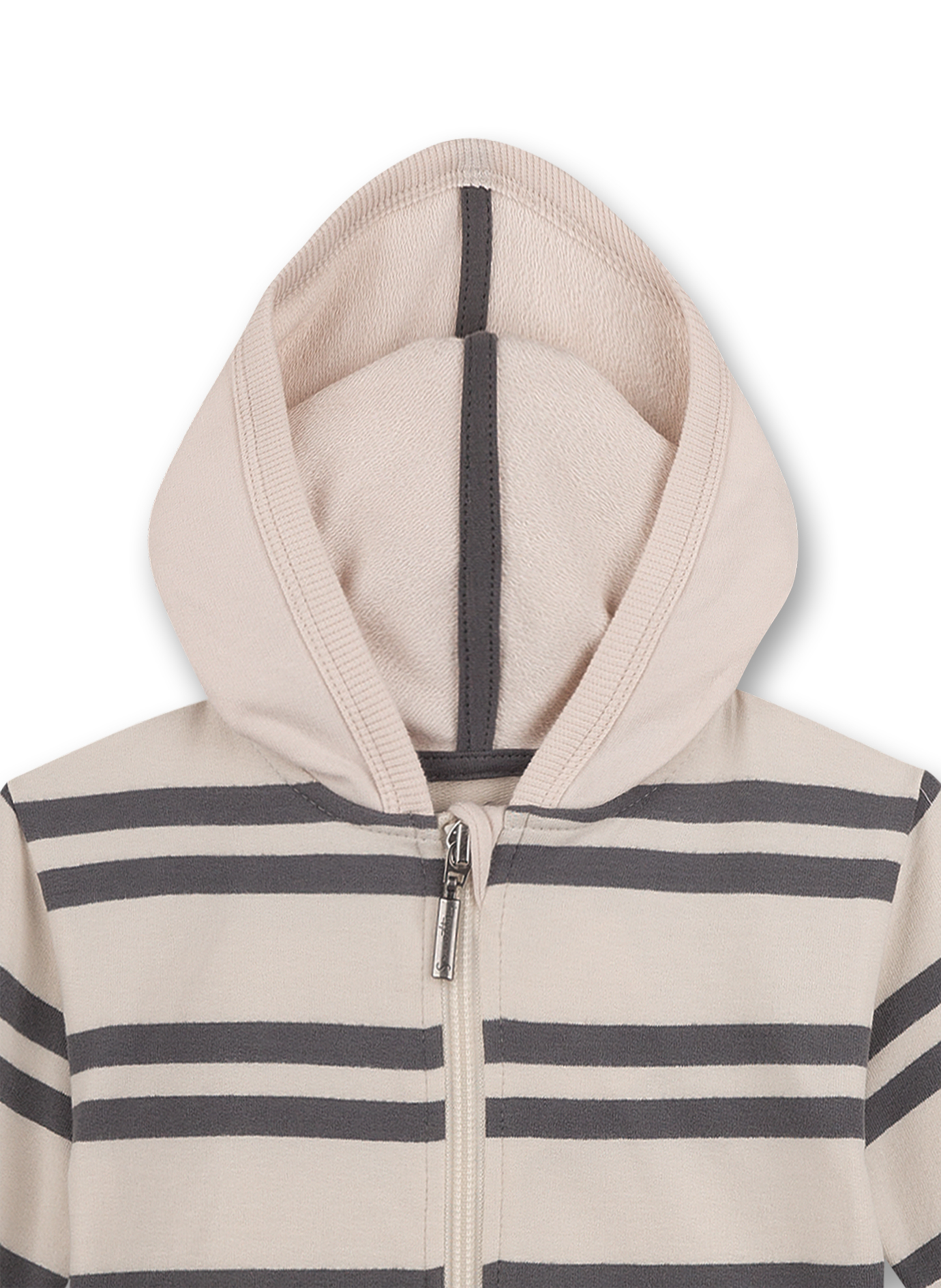 Jungen-Sweatjacke Dunkelgrau Ringel