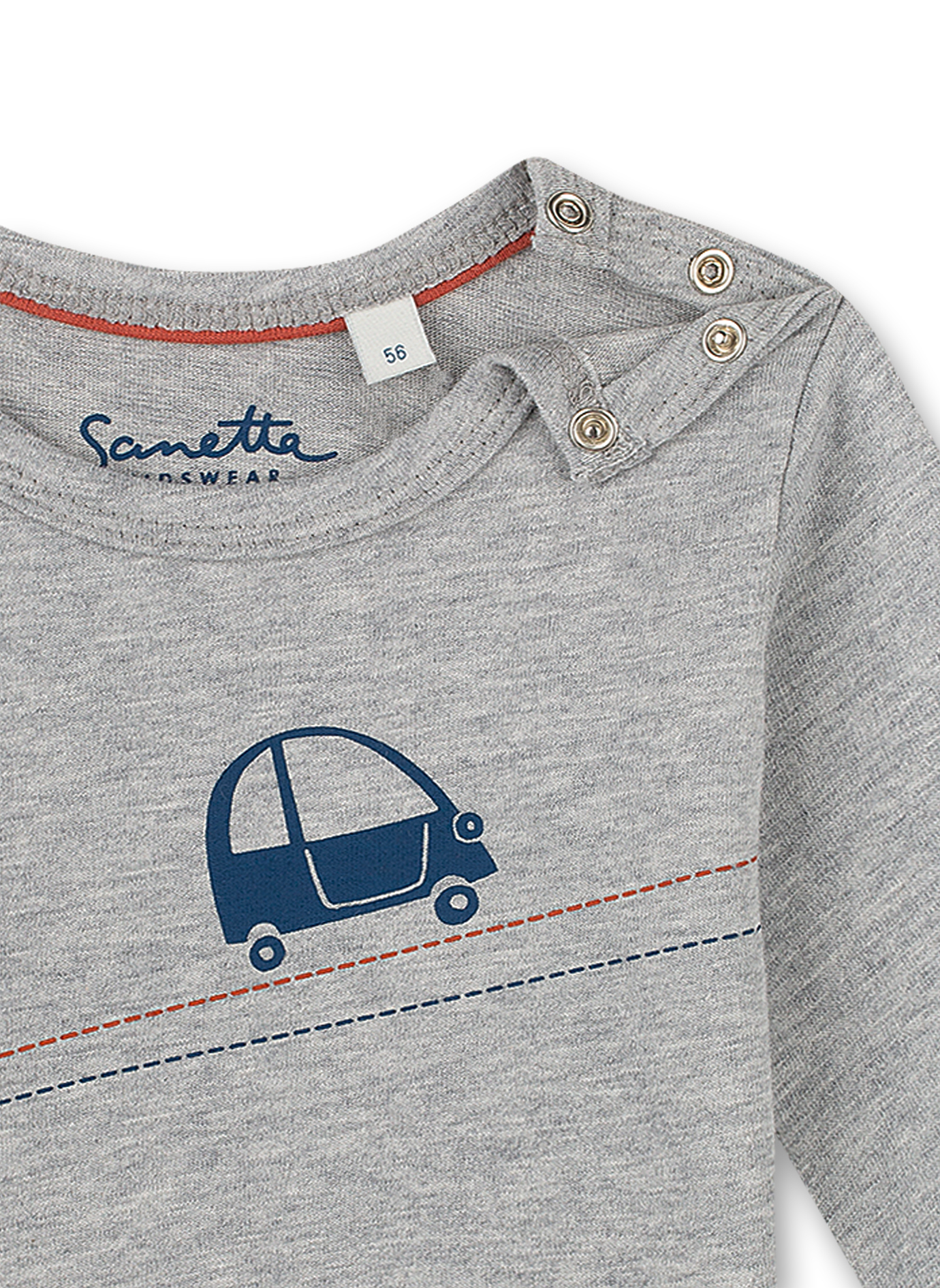 Jungen-Shirt langarm Graumelange Little Car