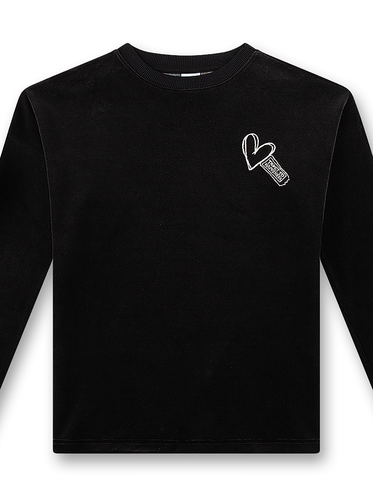 schwarz, Langarmshirt, Sweatshirt, Herz-Logo, Kleideroberteil