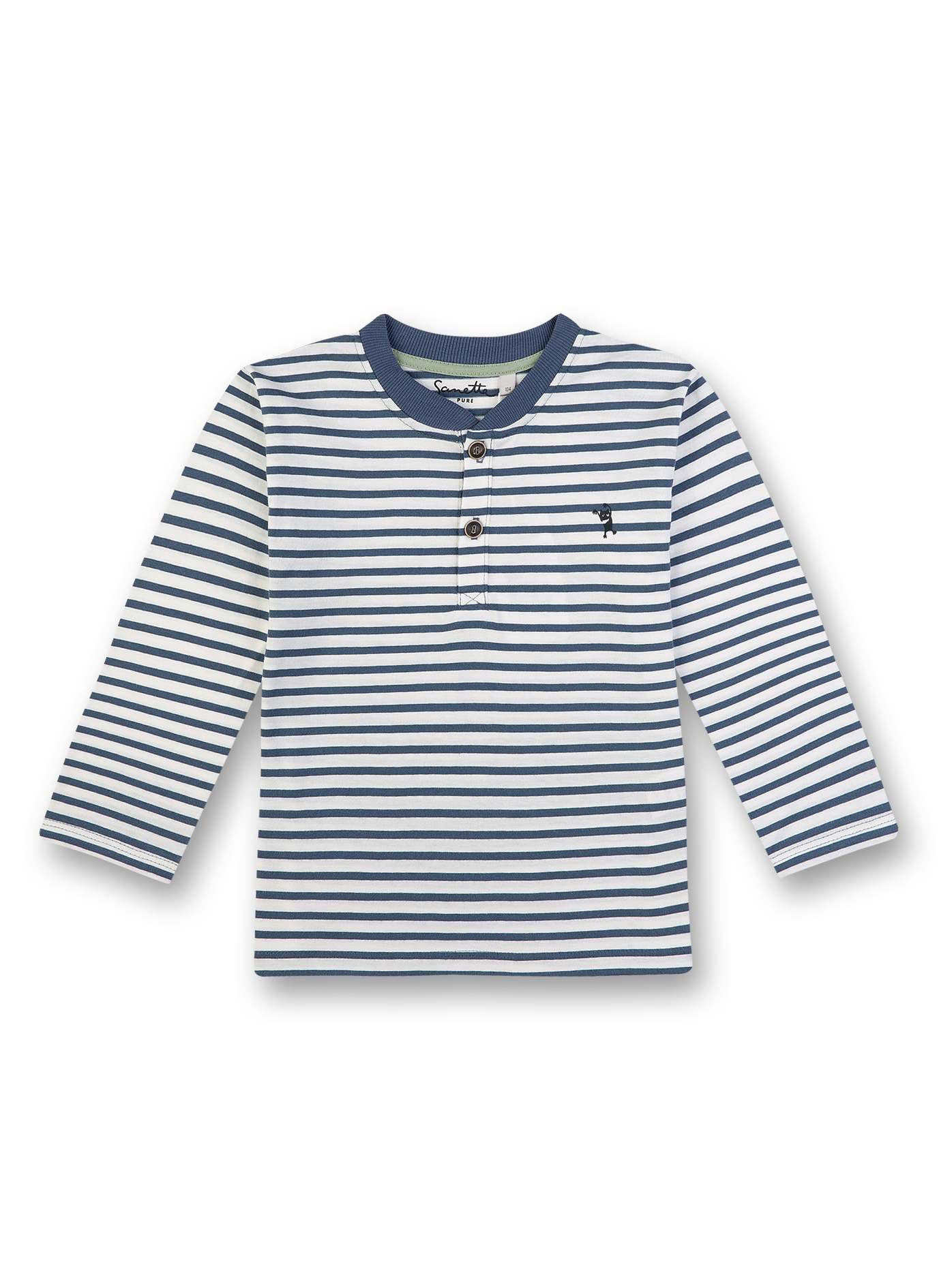 Jungen-Shirt langarm Blau-geringelt