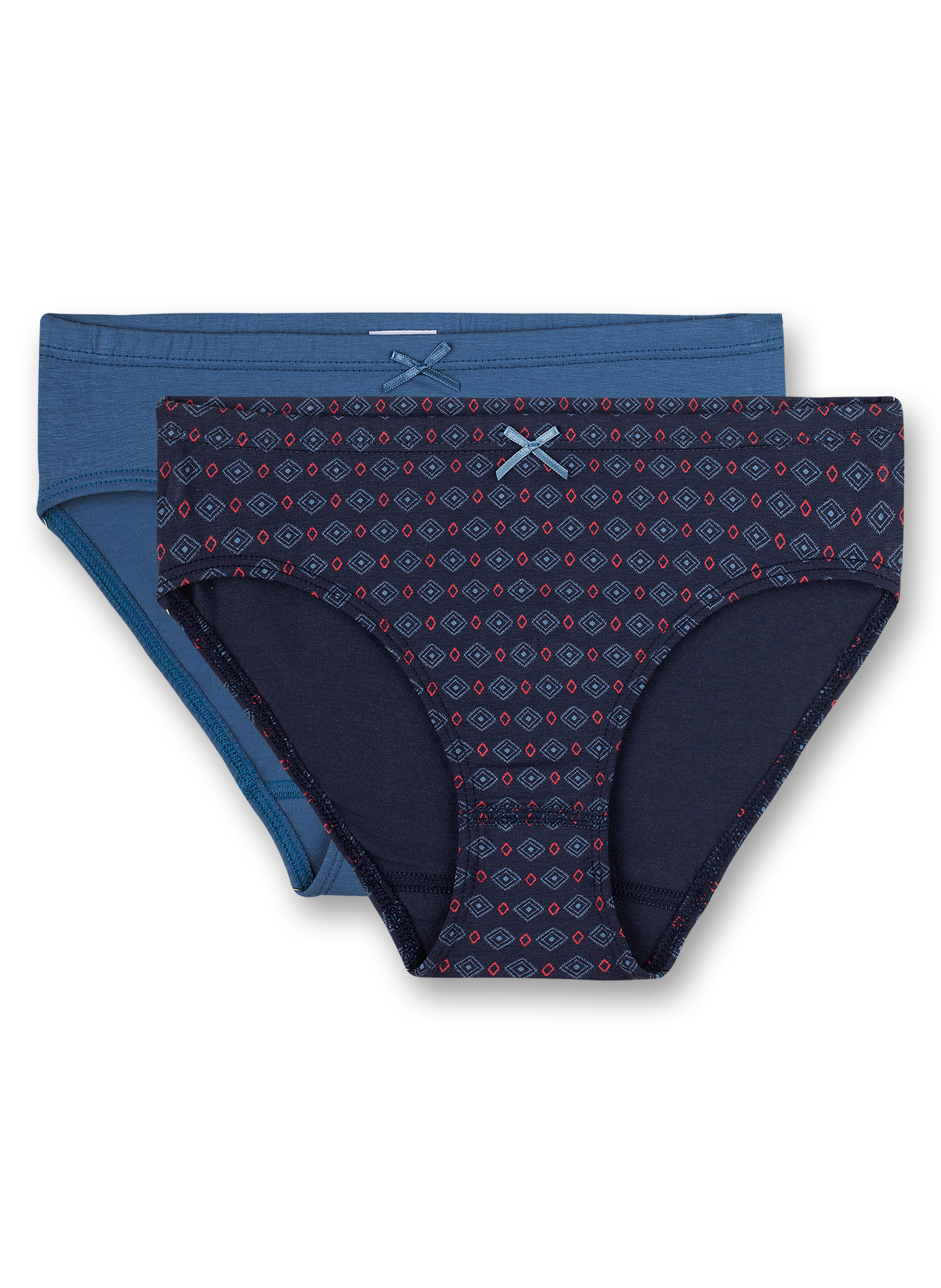 Mädchen-Rioslip (Doppelpack) Dunkelblau und Blau Ethno