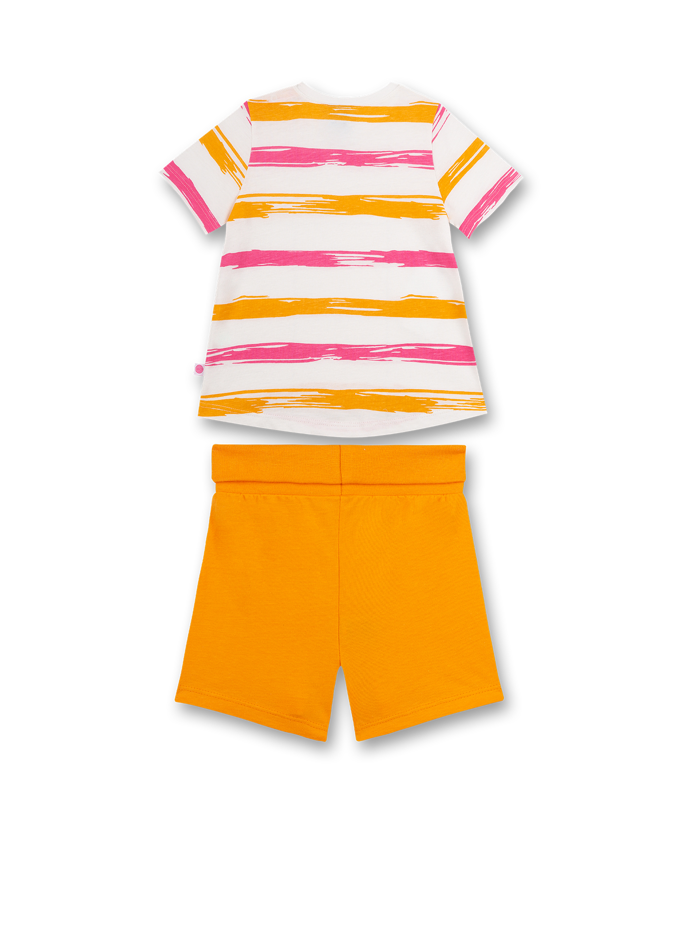 Mädchen-Schlafanzug kurz Orange Happy Pufferfish