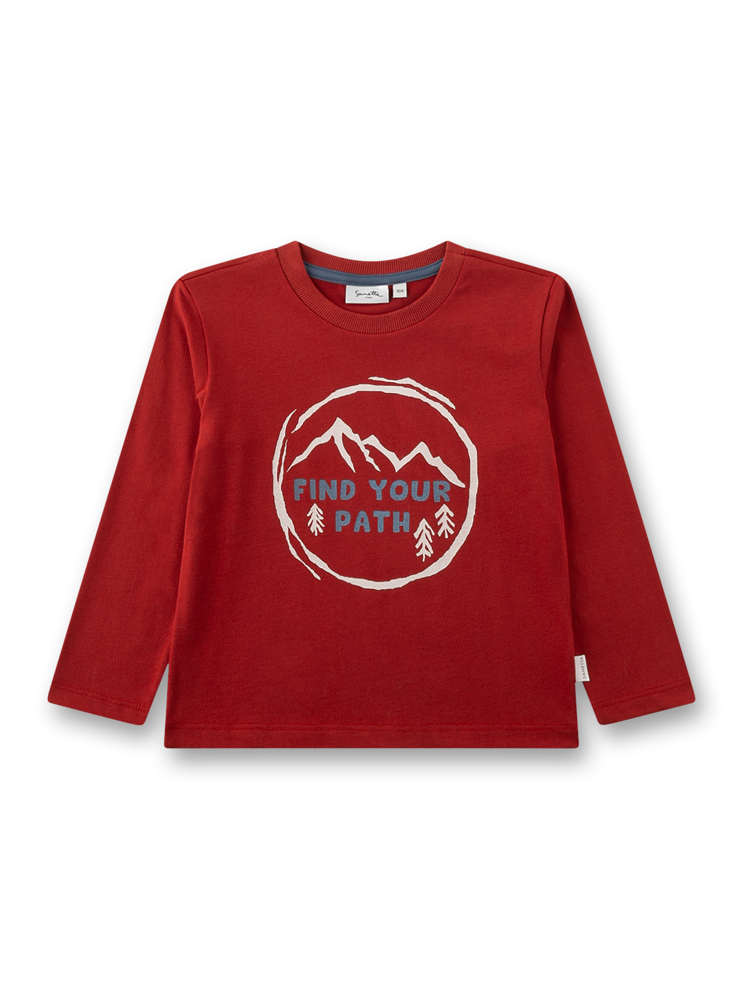 Jungen-Langarmshirt rostrot Berge
