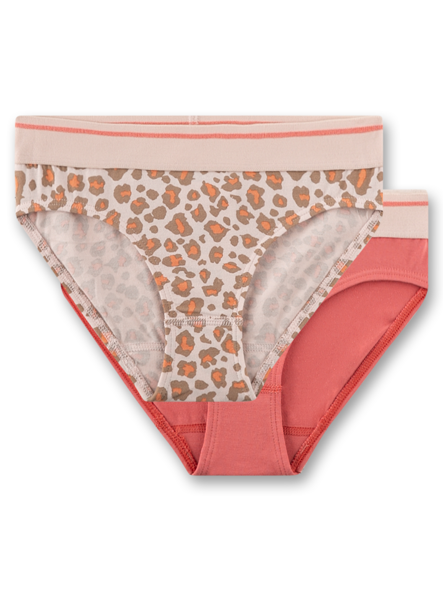 Mädchen-Rioslip (Doppelpack) rosa & orange Leo-Print