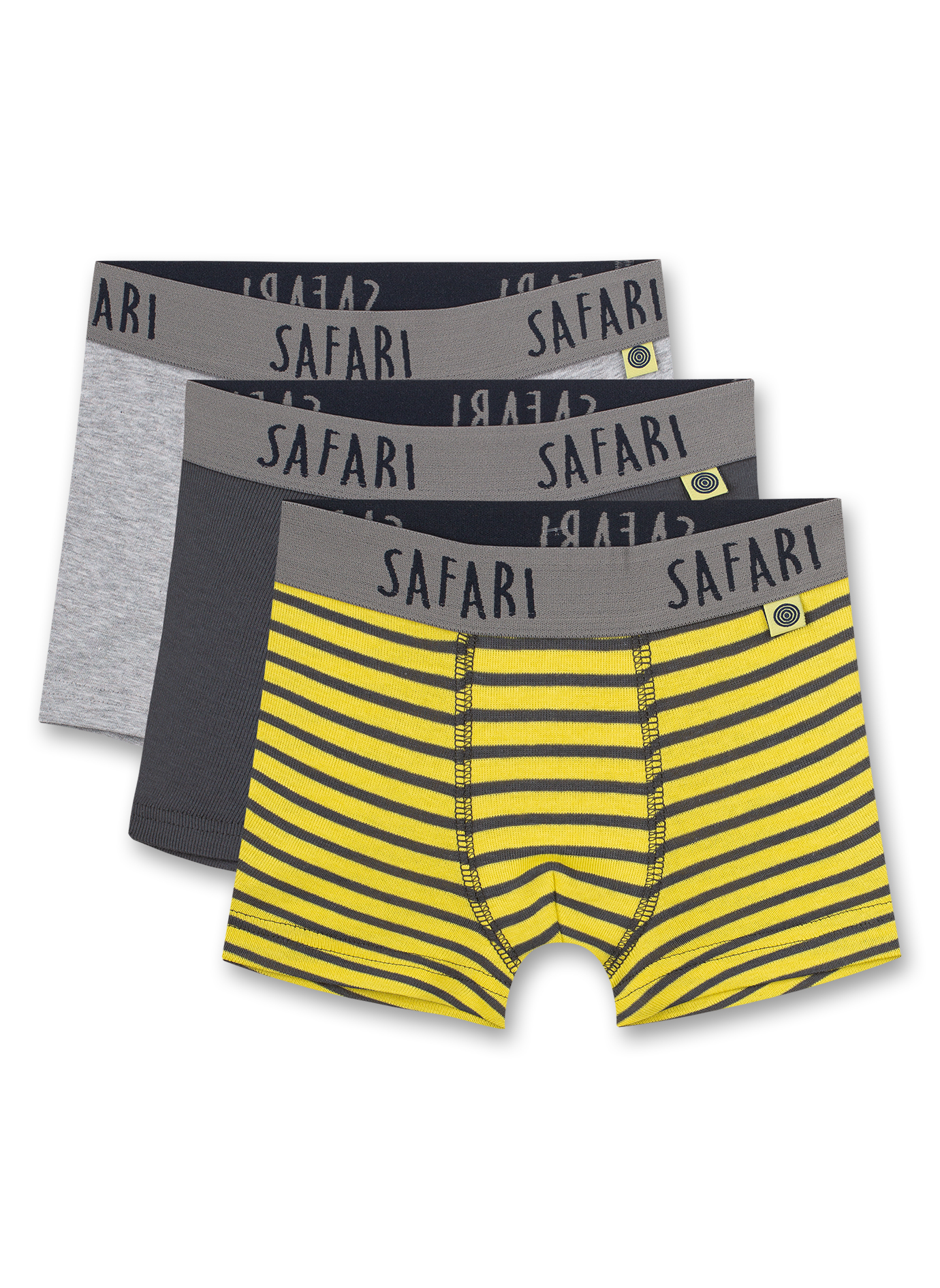 Jungen-Hipshorts (Dreierpack) Gelb & Grau