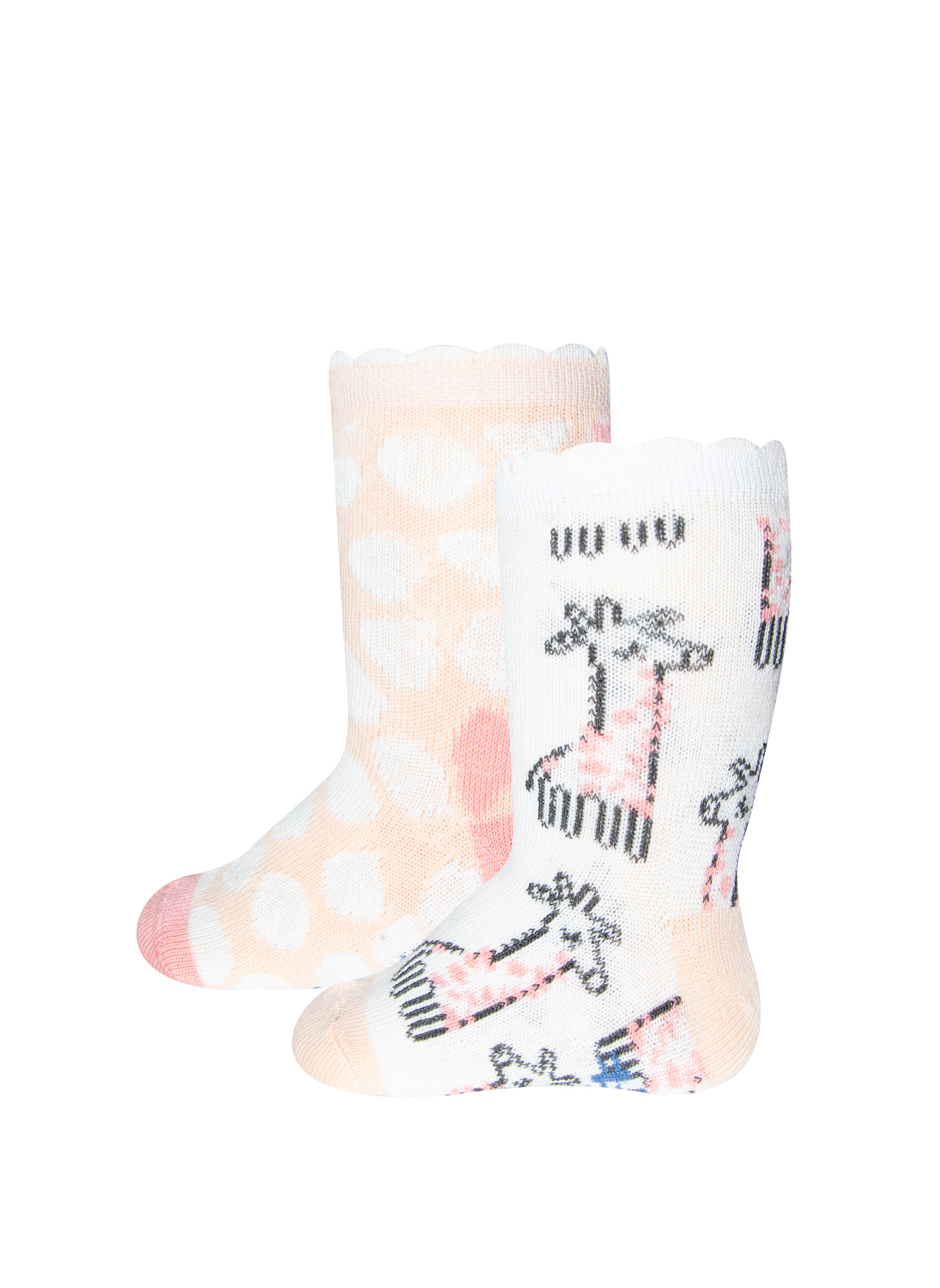 Mädchen-Socken (Doppelpack) Weiß und Rosa