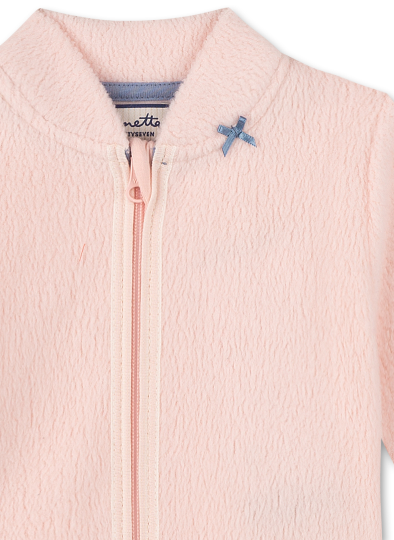 Fleece, Jacket, Pink, Zipper, Bow