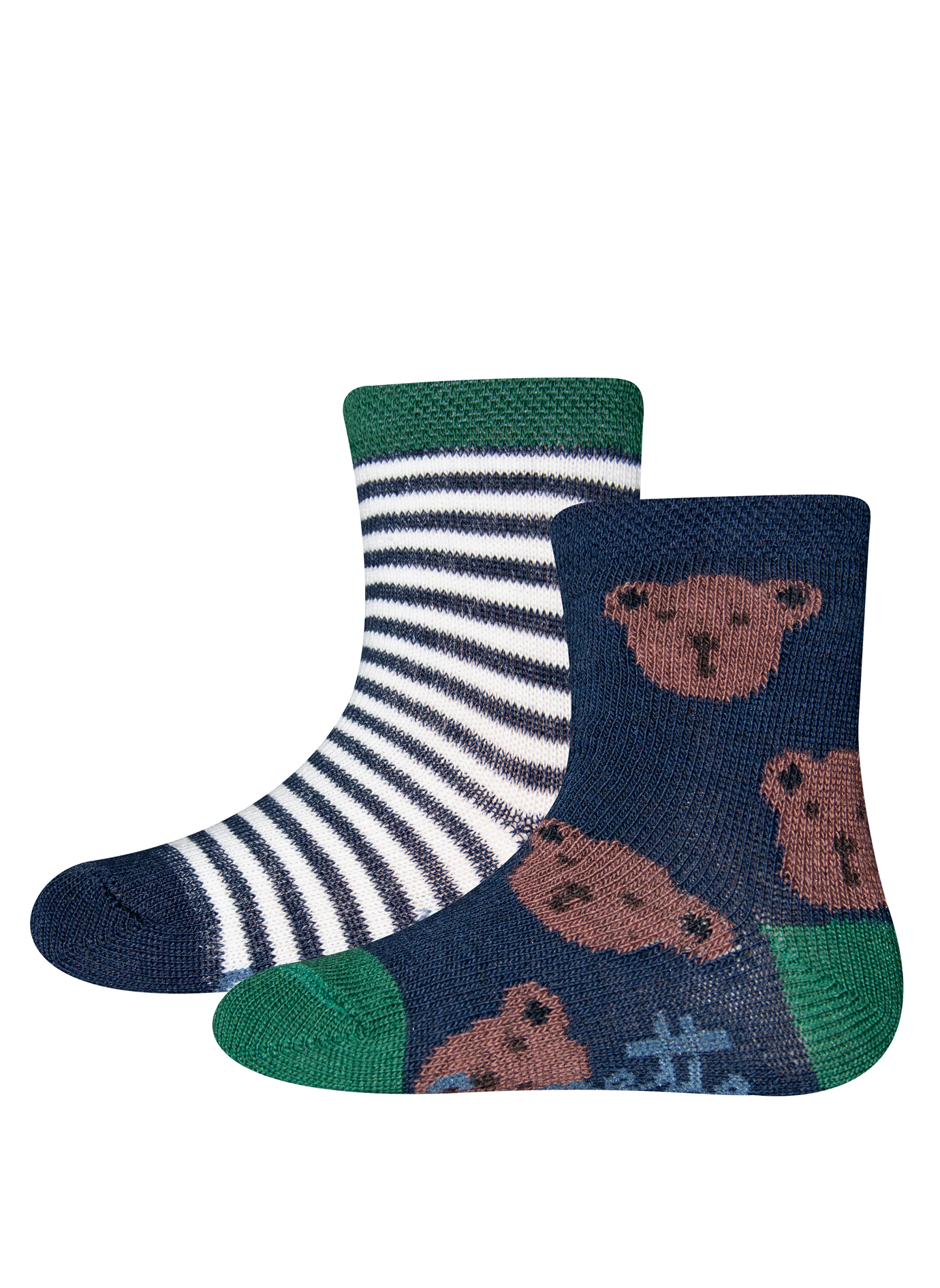Jungen-Socken (Doppelpack) Teddy und Ringel