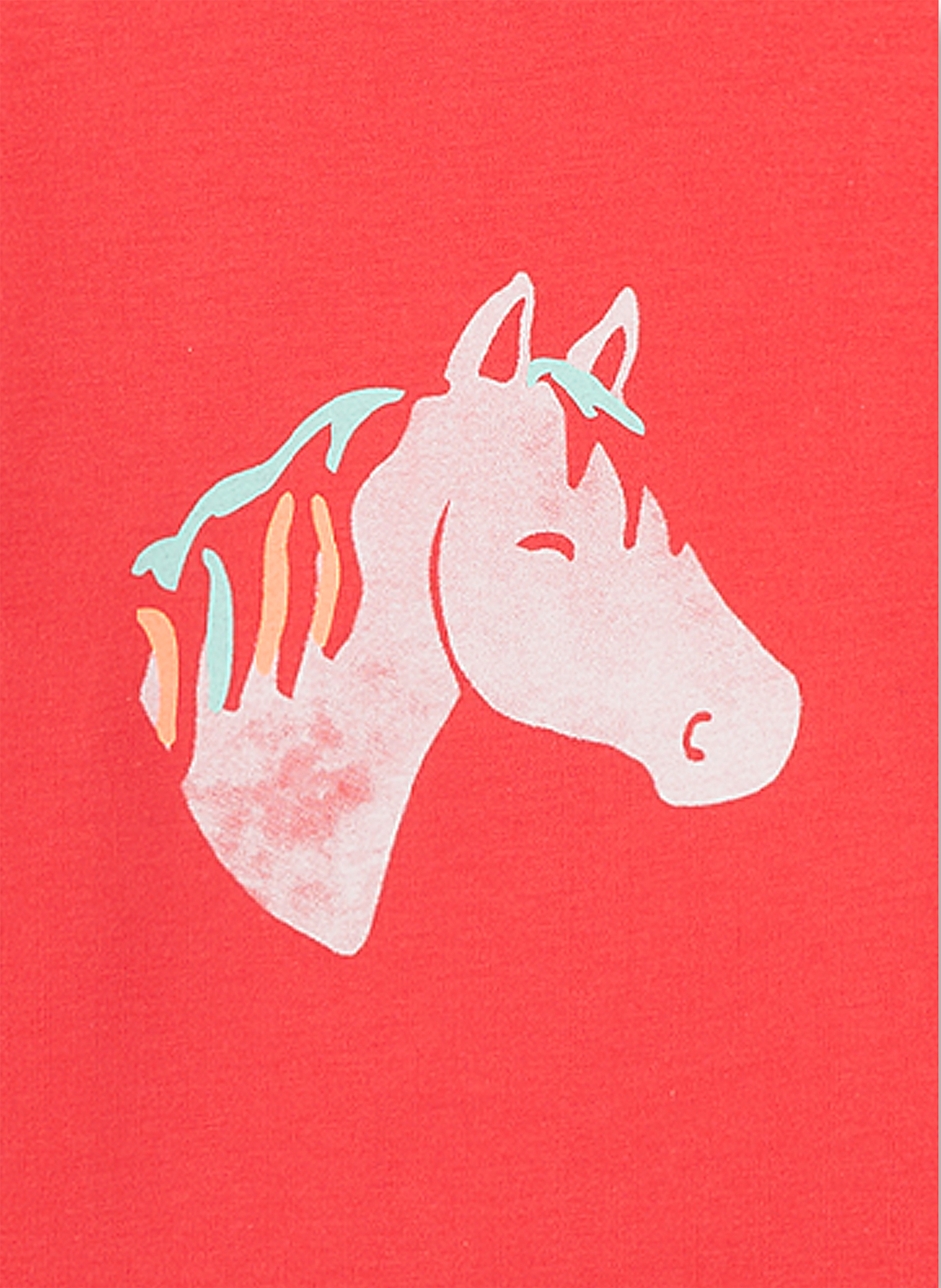 Mädchen-Schlafanzug lang Rot Happy Horse