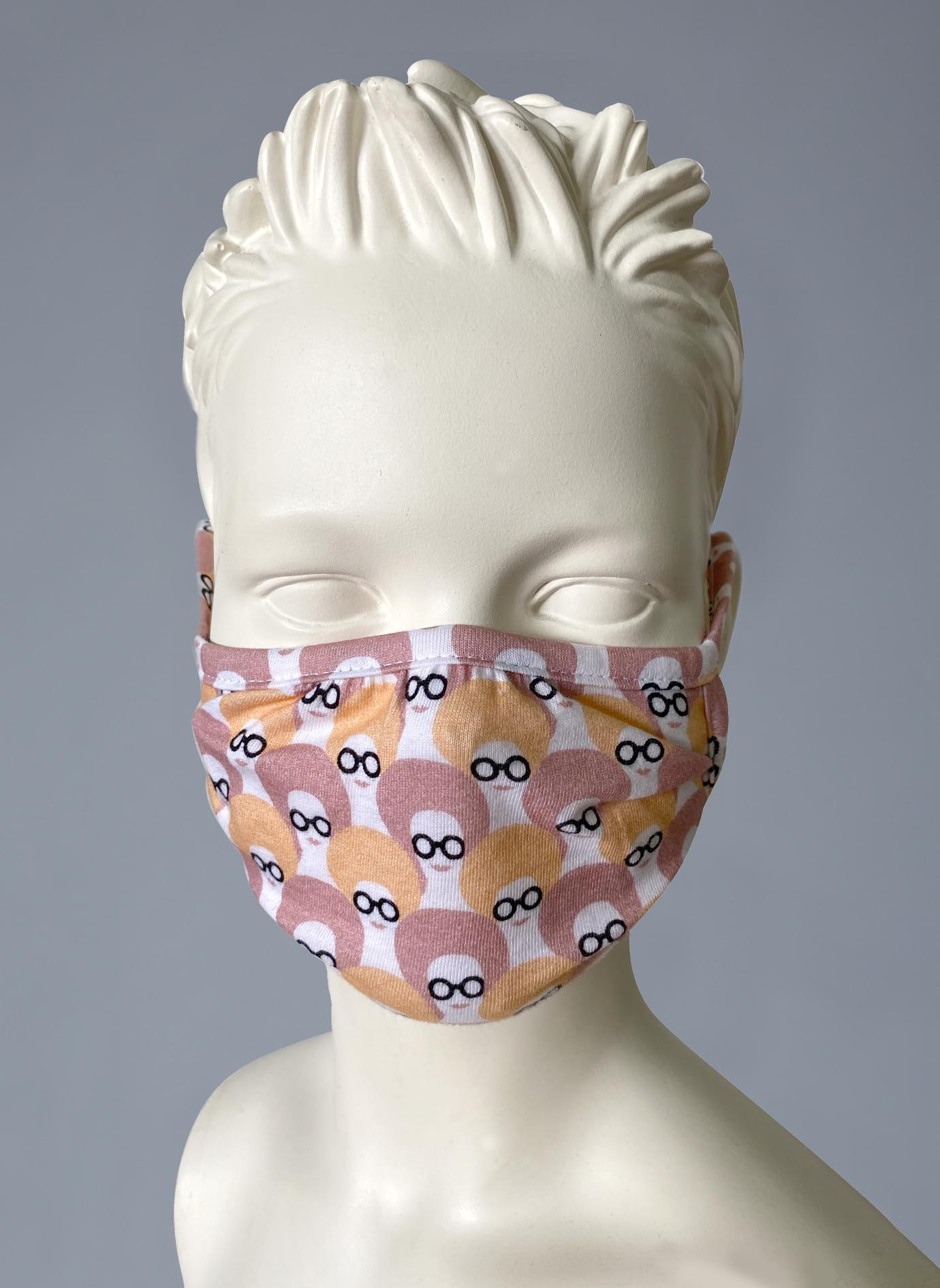 Wiederverwendbare Mund-Nasen-Maske Mädchen Doppelpack Rosa Allover