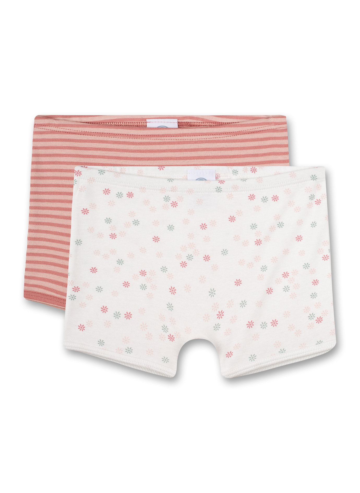 Mädchen-Shorts (Doppelpack) Off-White und Rosa Woodlands