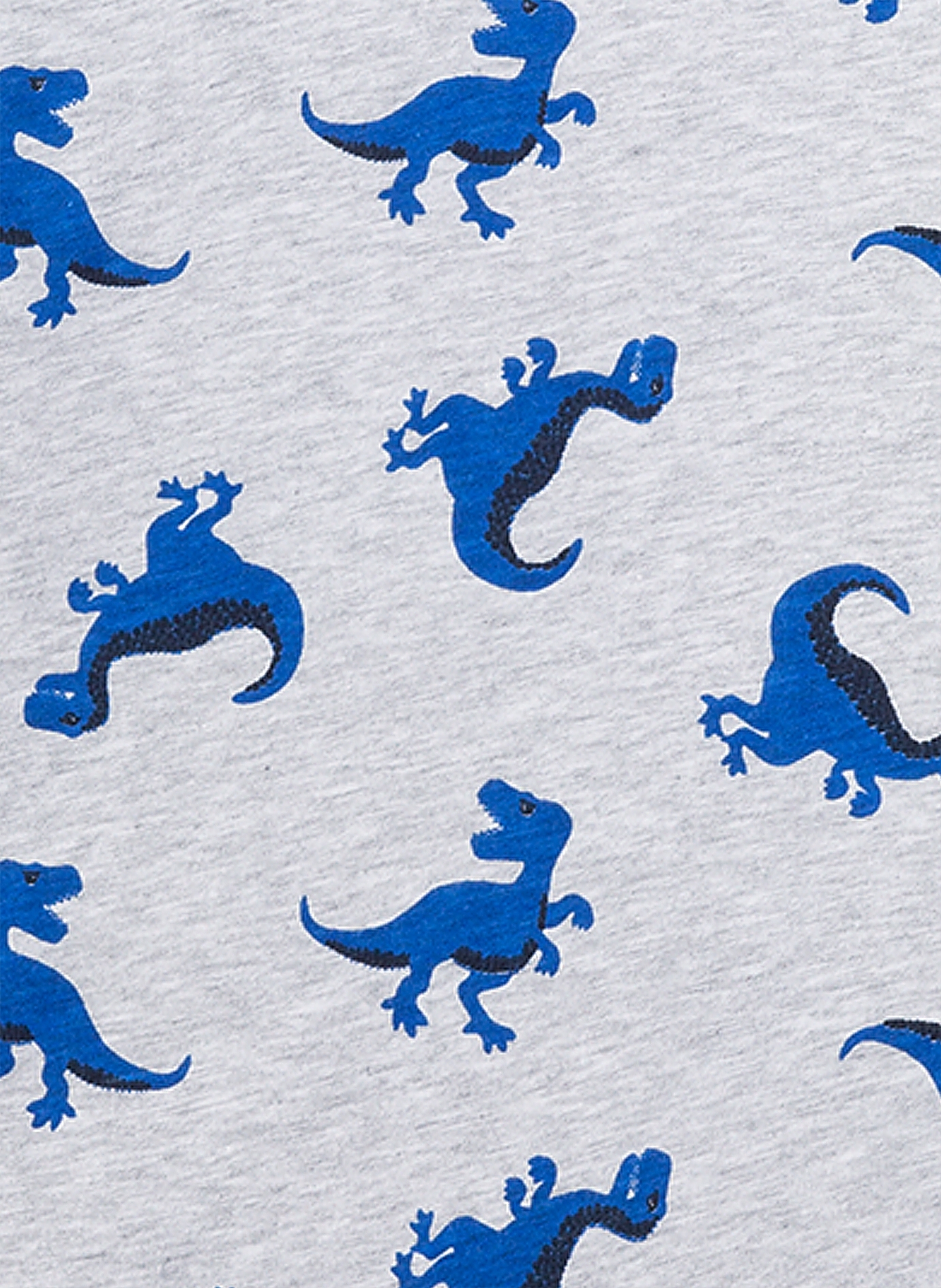 Jungen-Schlafanzug lang Blau-Melange Dino