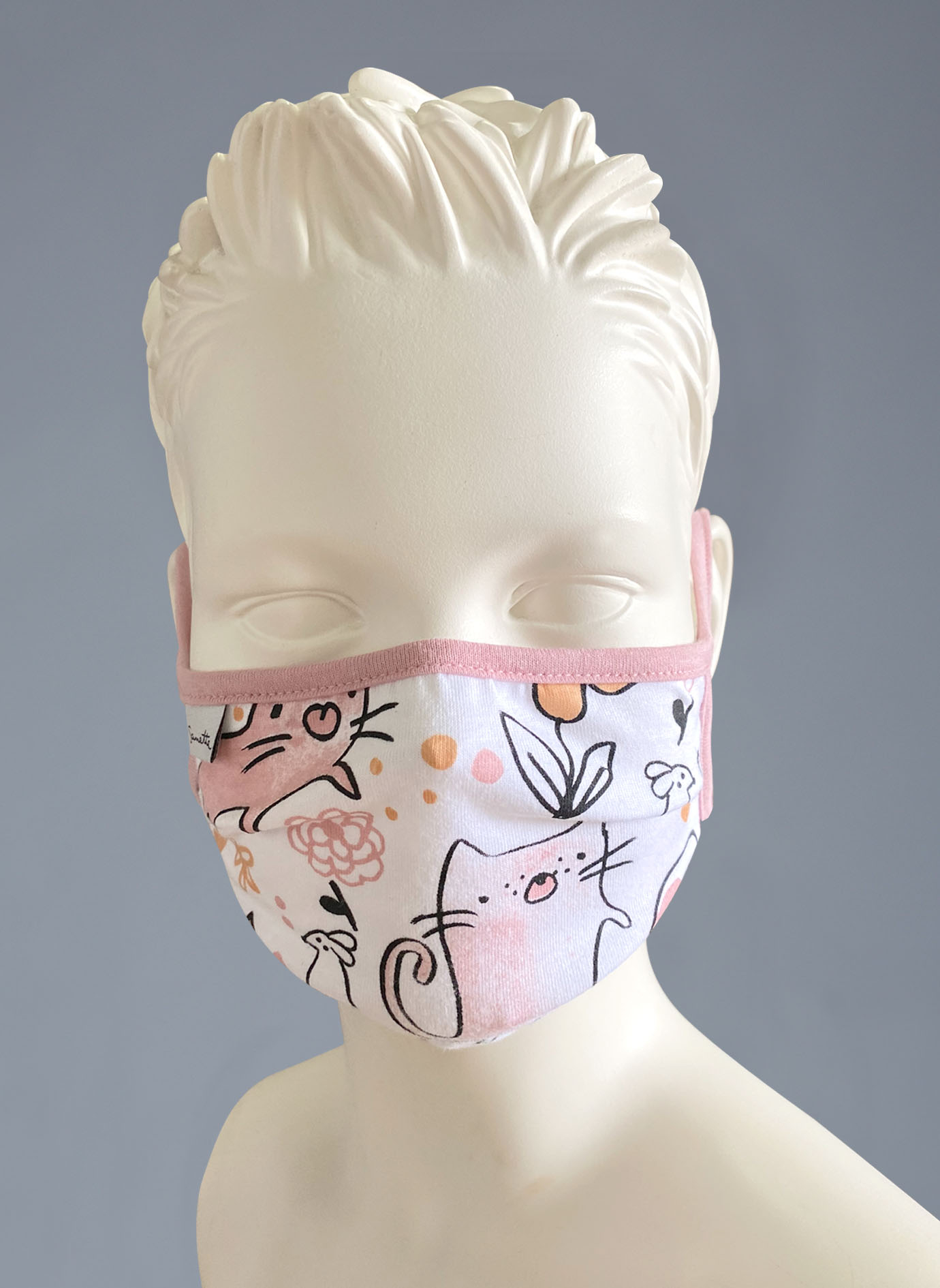 Wiederverwendbare Mund-Nasen-Maske Mädchen Doppelpack Rosa