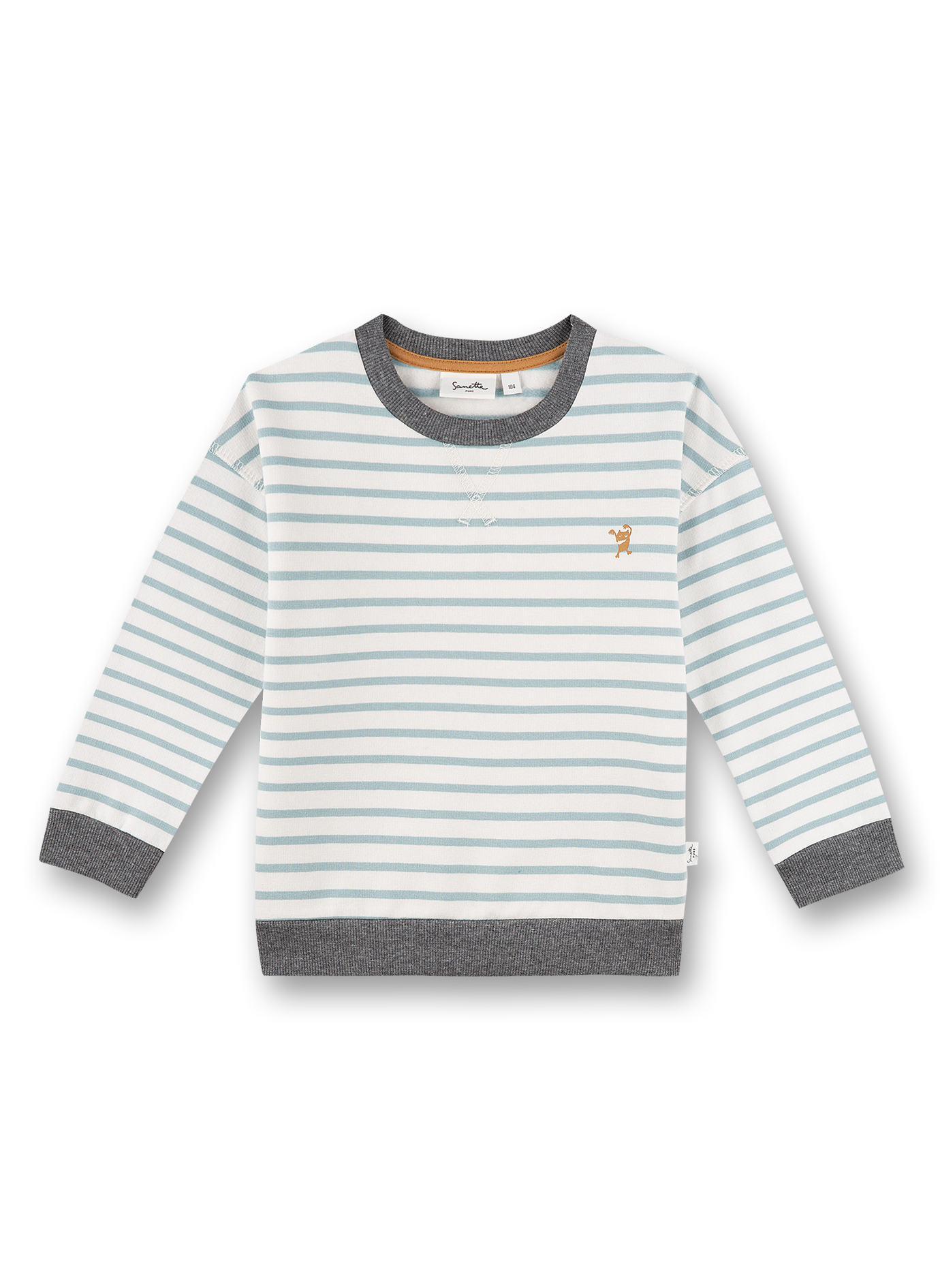 Jungen-Sweatshirt Hellblau Ringel