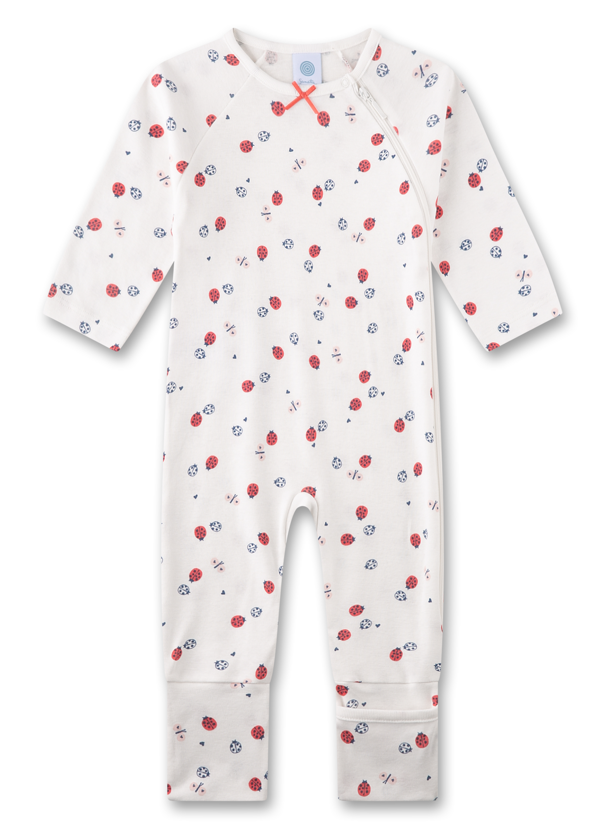 Baby-Strampler beige Marienkäfer