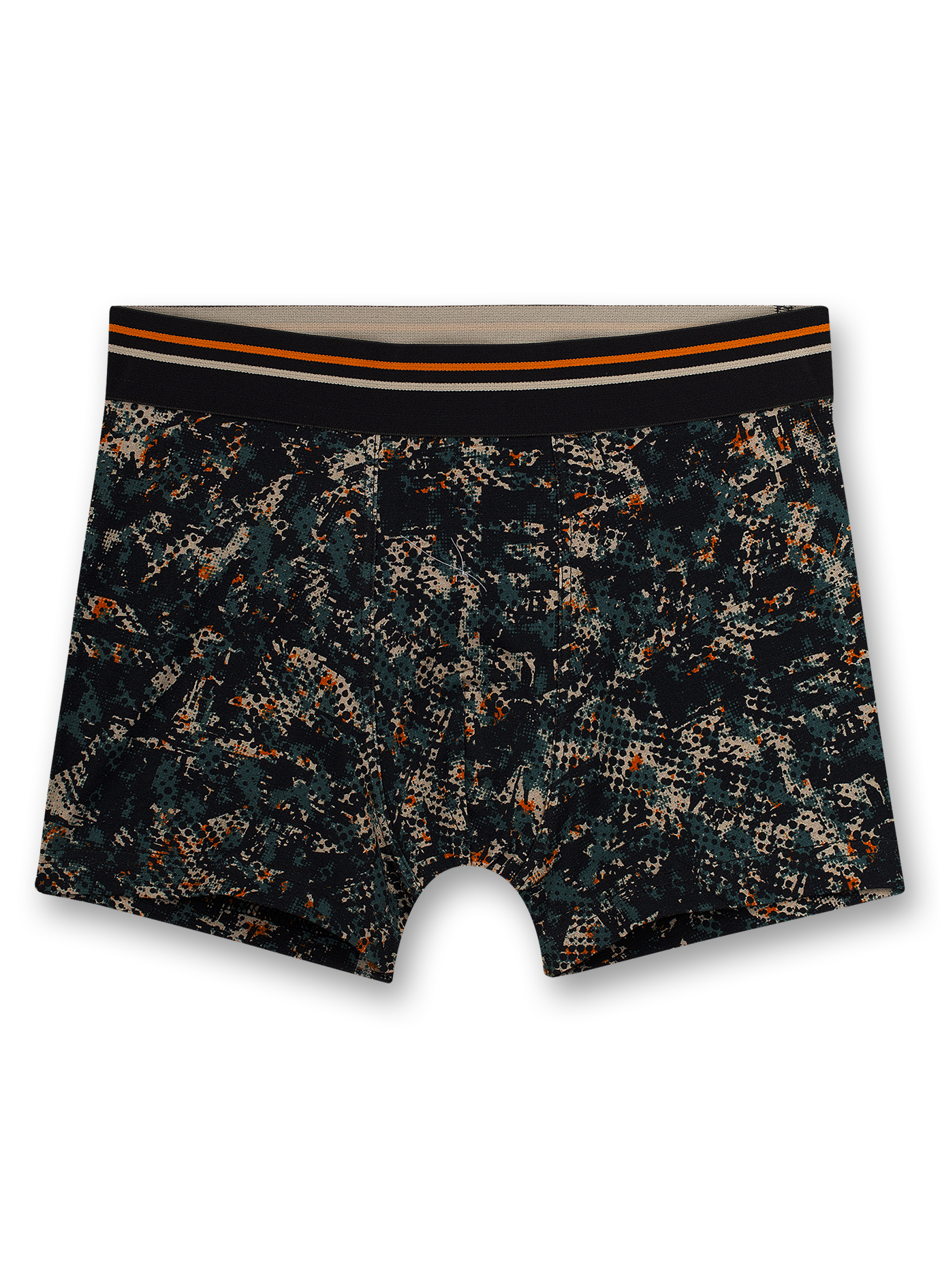 Jungen-Hipshorts Dunkelgrün Camouflage-Print Street Vibes