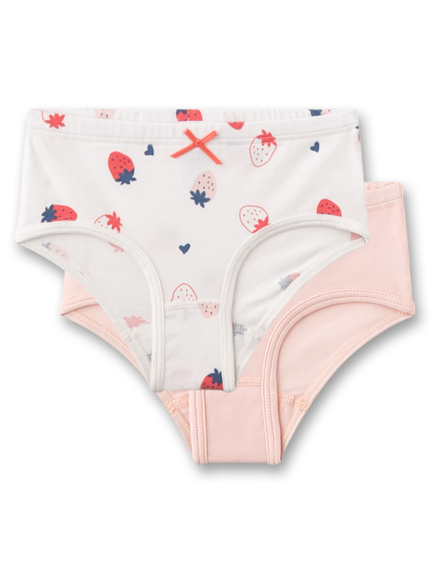 Mädchen-Hüftslips (Doppelpack) rosa & beige Erdbeere
