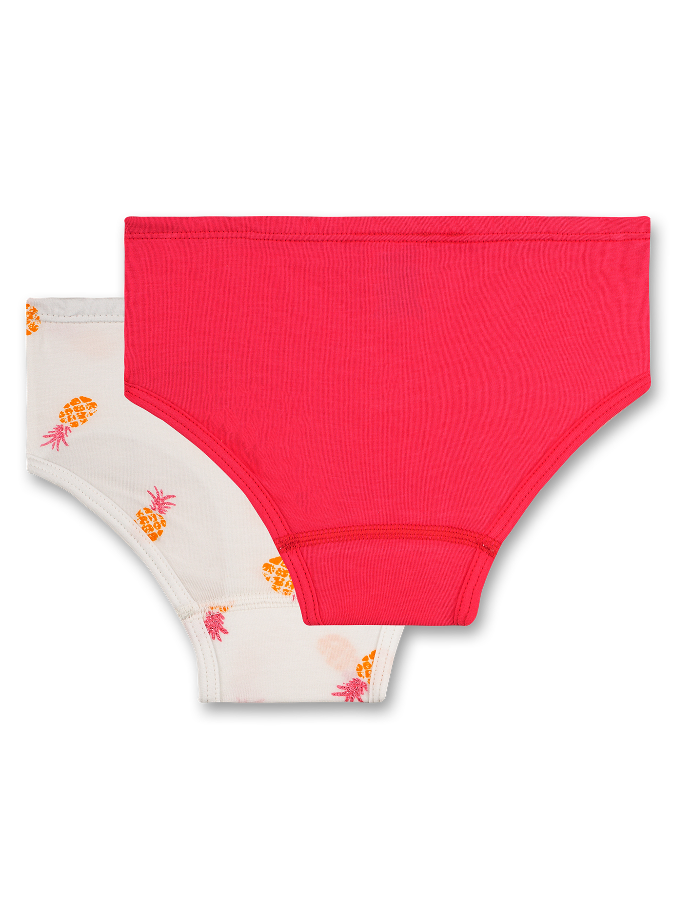 Mädchen-Hüftslip (Doppelpack) Off-White und Pink Hawaiian Feeling