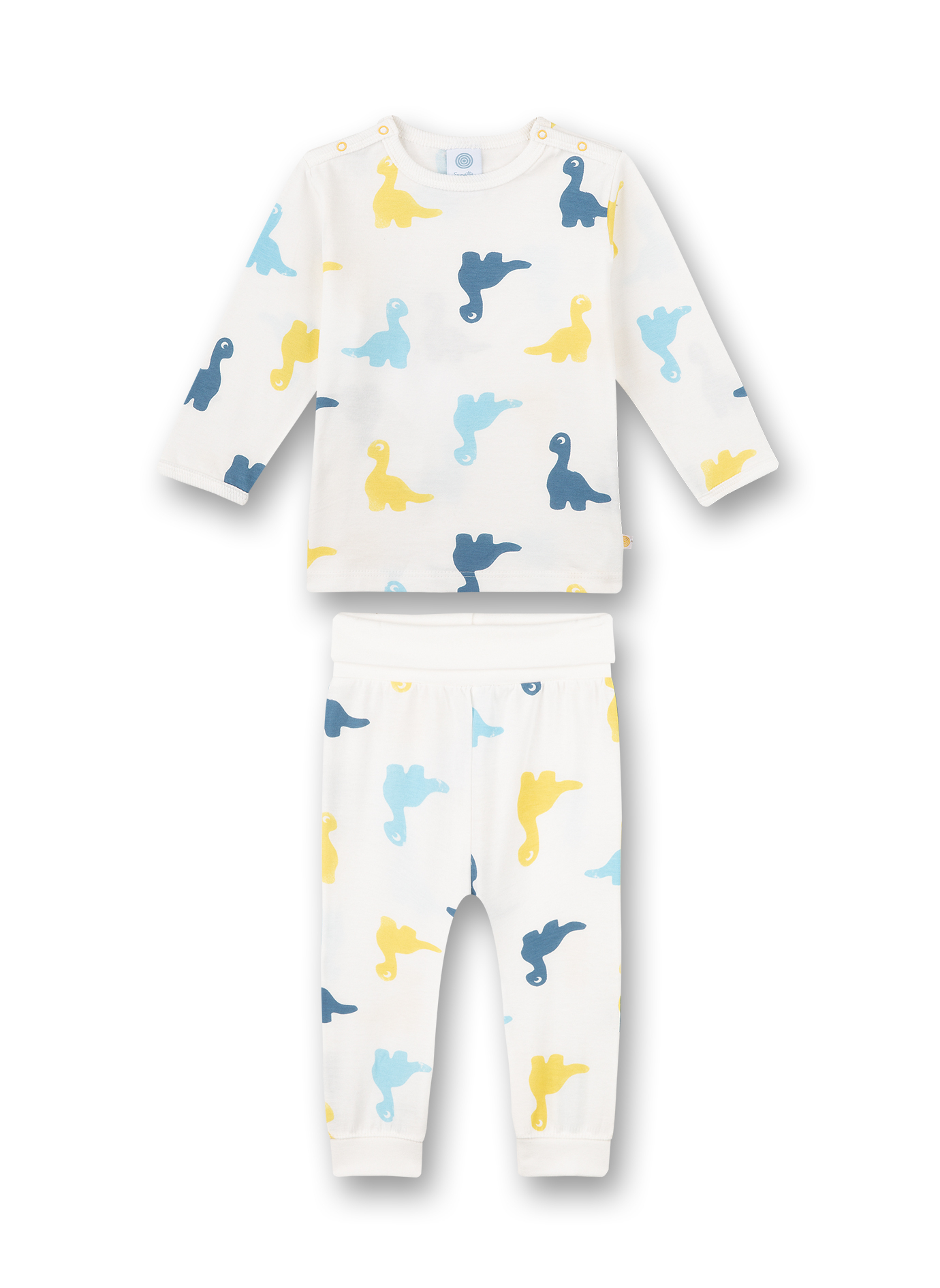 Jungen-Schlafanzug Weiß Dino-Allover Dinoparty