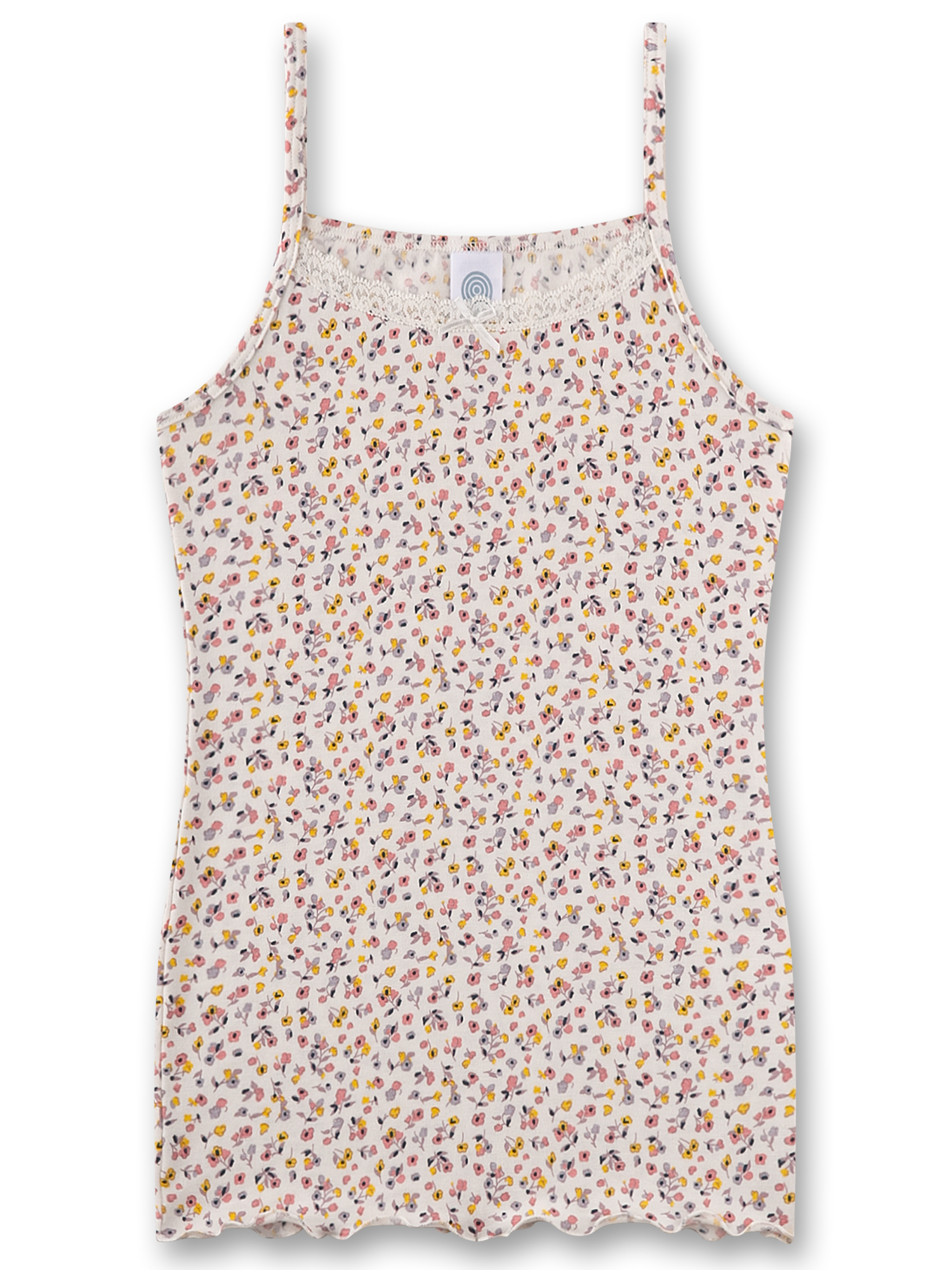Mädchen-Unterhemd beige Blumen
