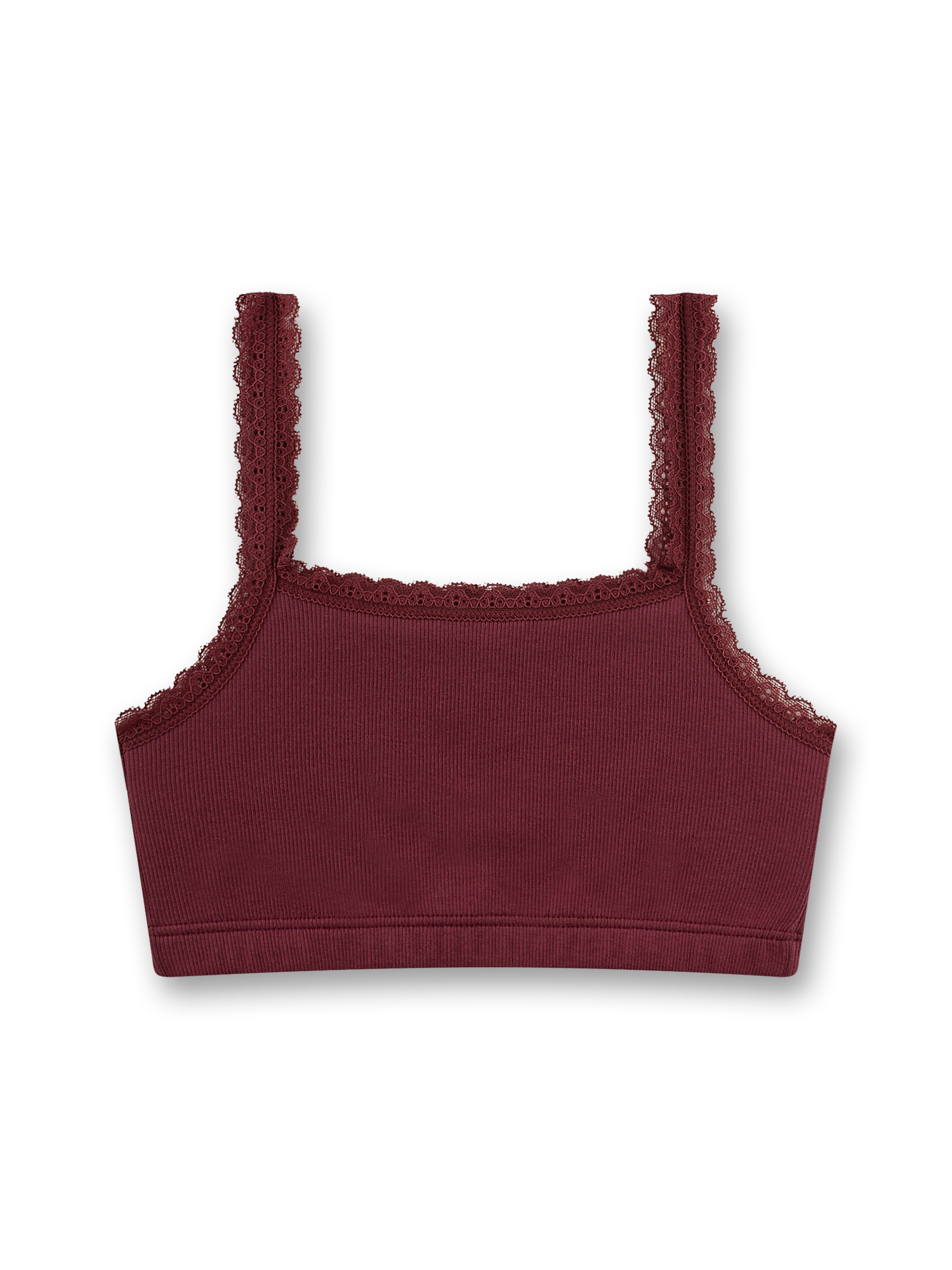 Mädchen-Bustier dunkelrot Feinripp