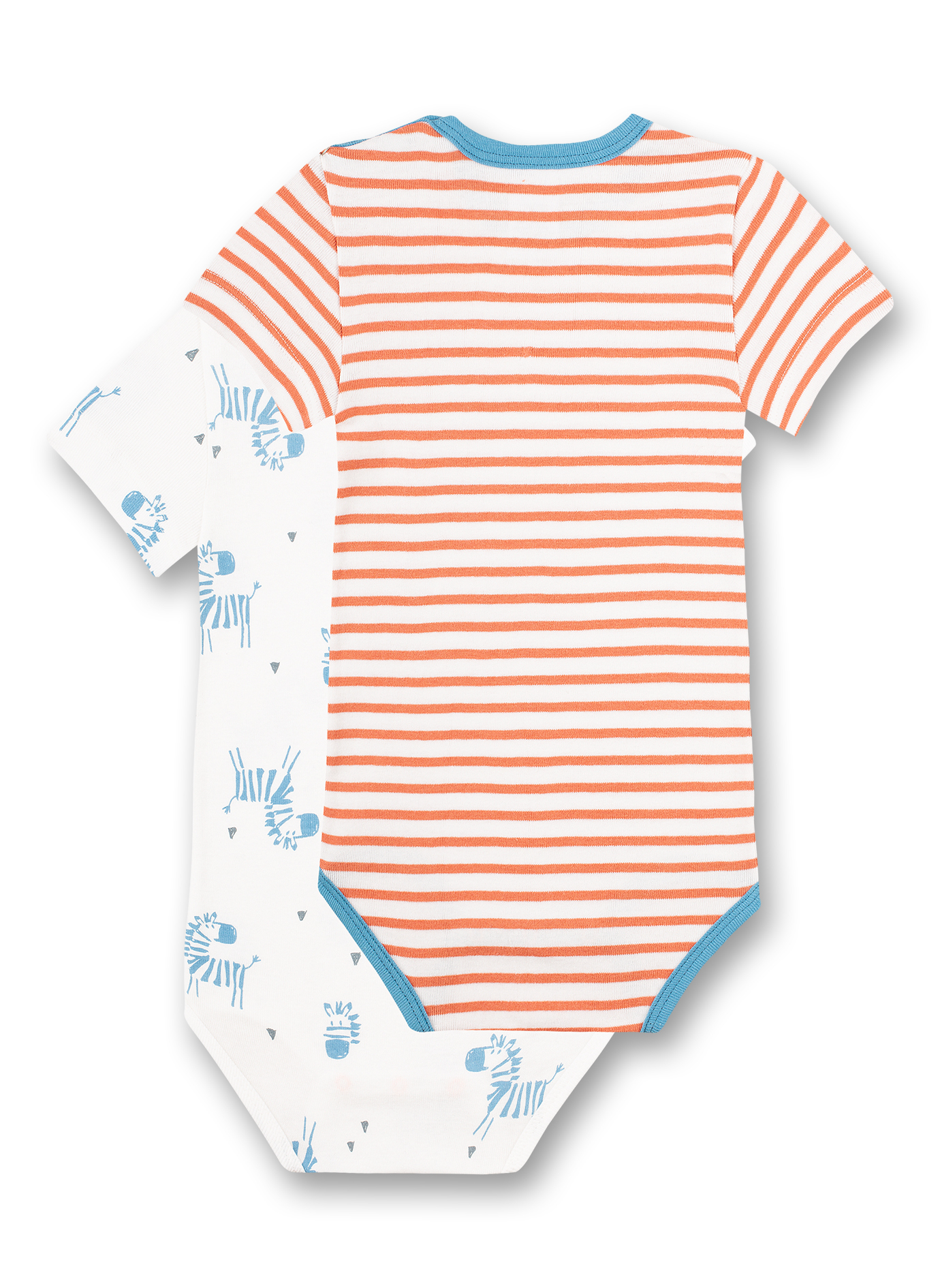 Body kurzarm (Doppelpack) Weiß und Ringel Zebra