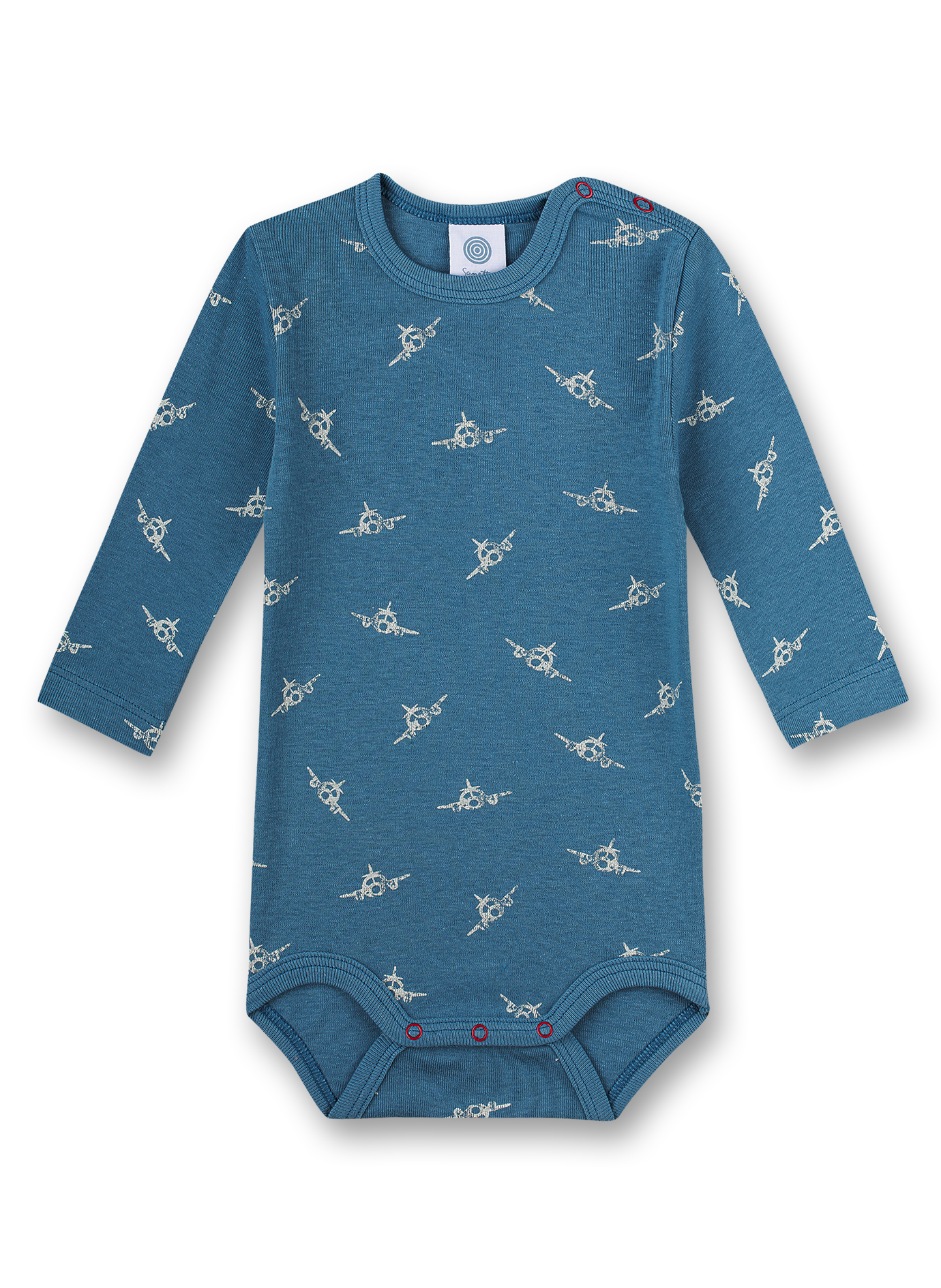 Body langarm Blau Plane