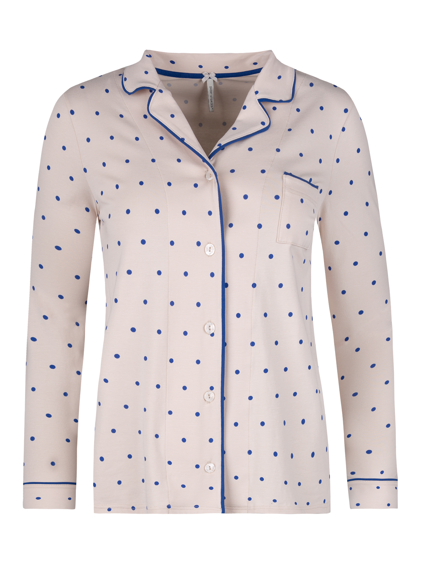 Damen-Pyjamaoberteil Beige Dots