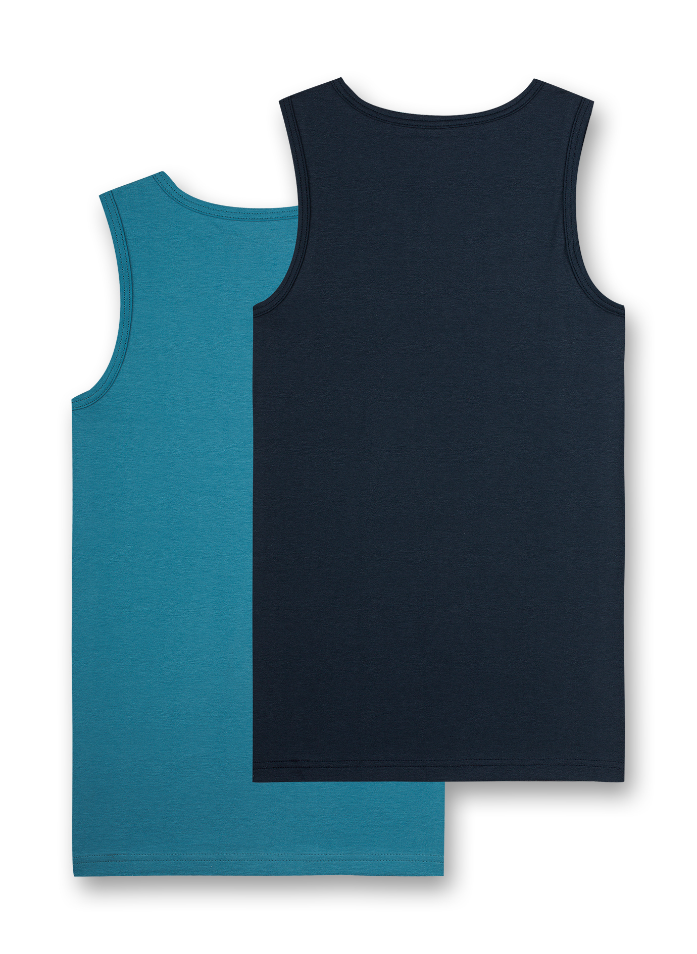 Jungen-Unterhemd (Doppelpack) Blau und Dunkelblau