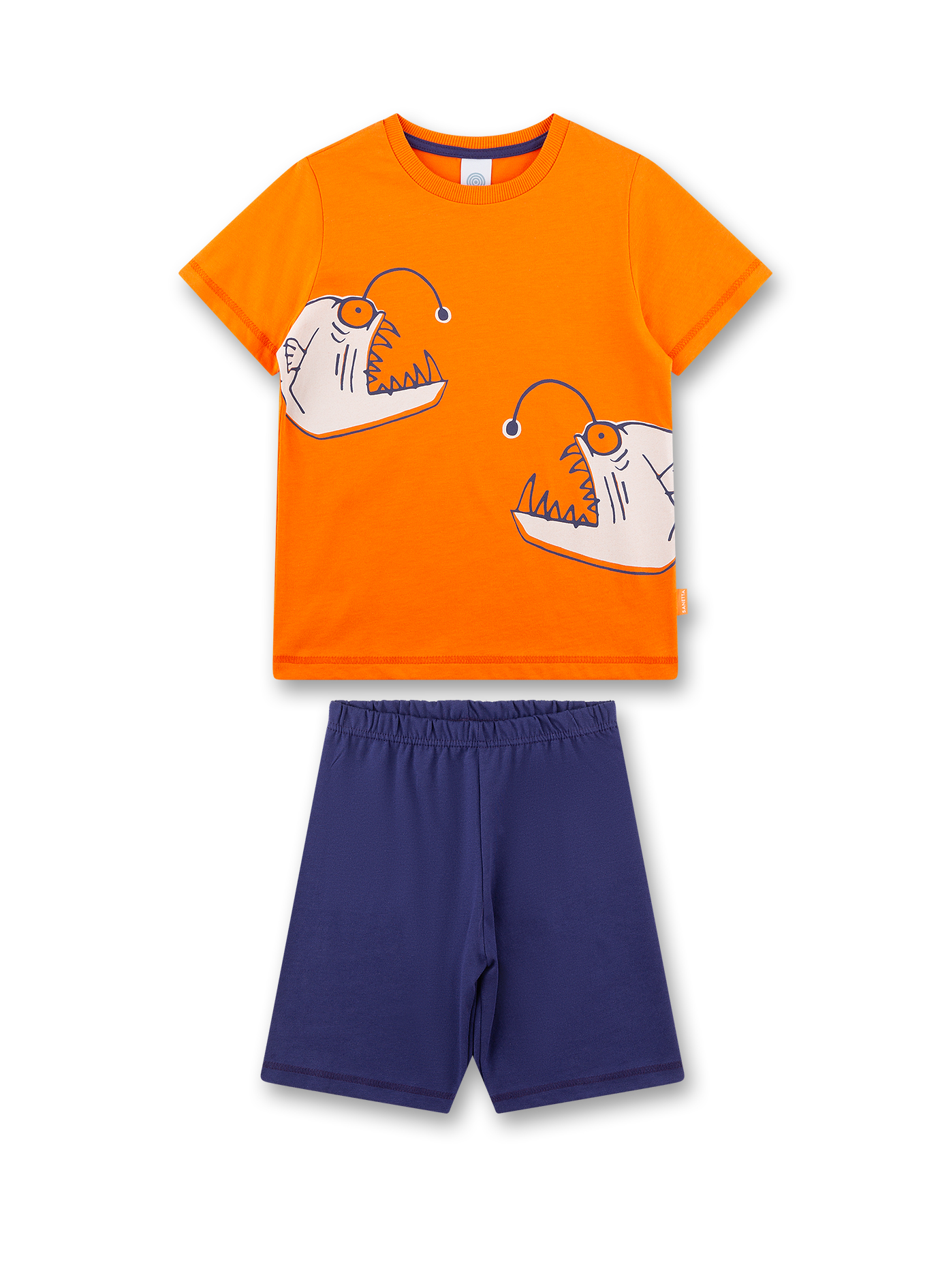 Jungen-Schlafanzug kurz orange Angelfisch