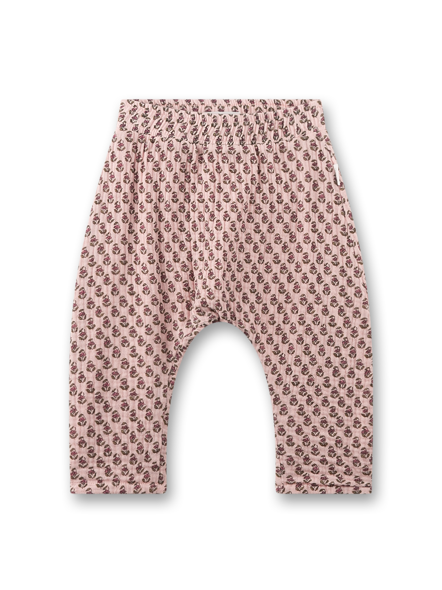 Baby-Hose Mädchen rosa Blumen aus Musselin