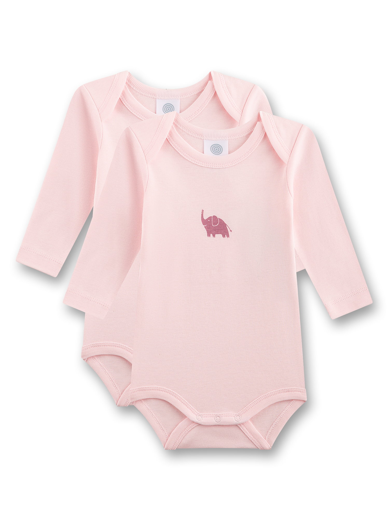Baby-Bodysuit, Langarmshirt, Pink, Elefantenmotif, Body