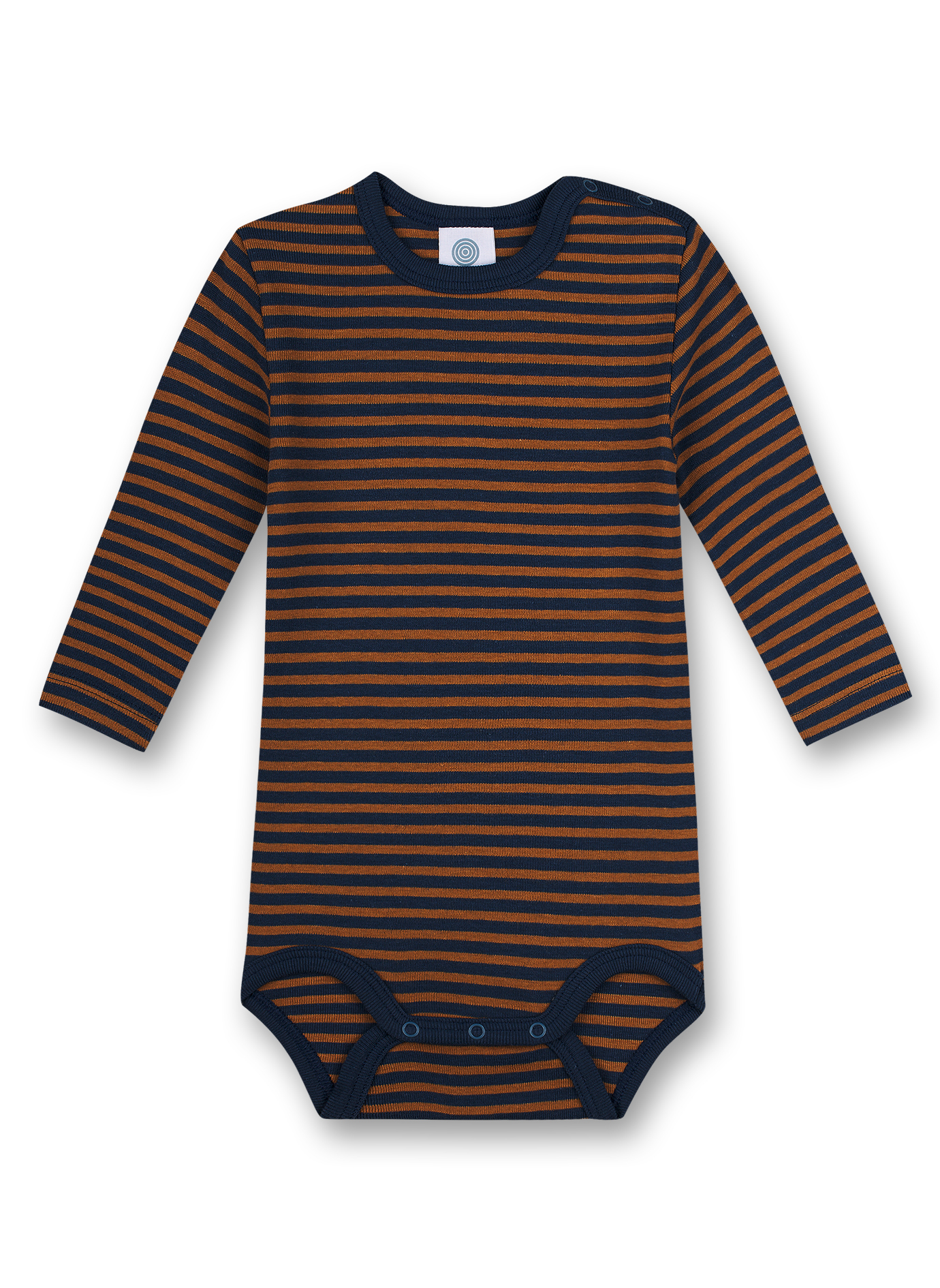 Body langarm (Doppelpack) Braun und Dunkelblau Ringel Pinguin