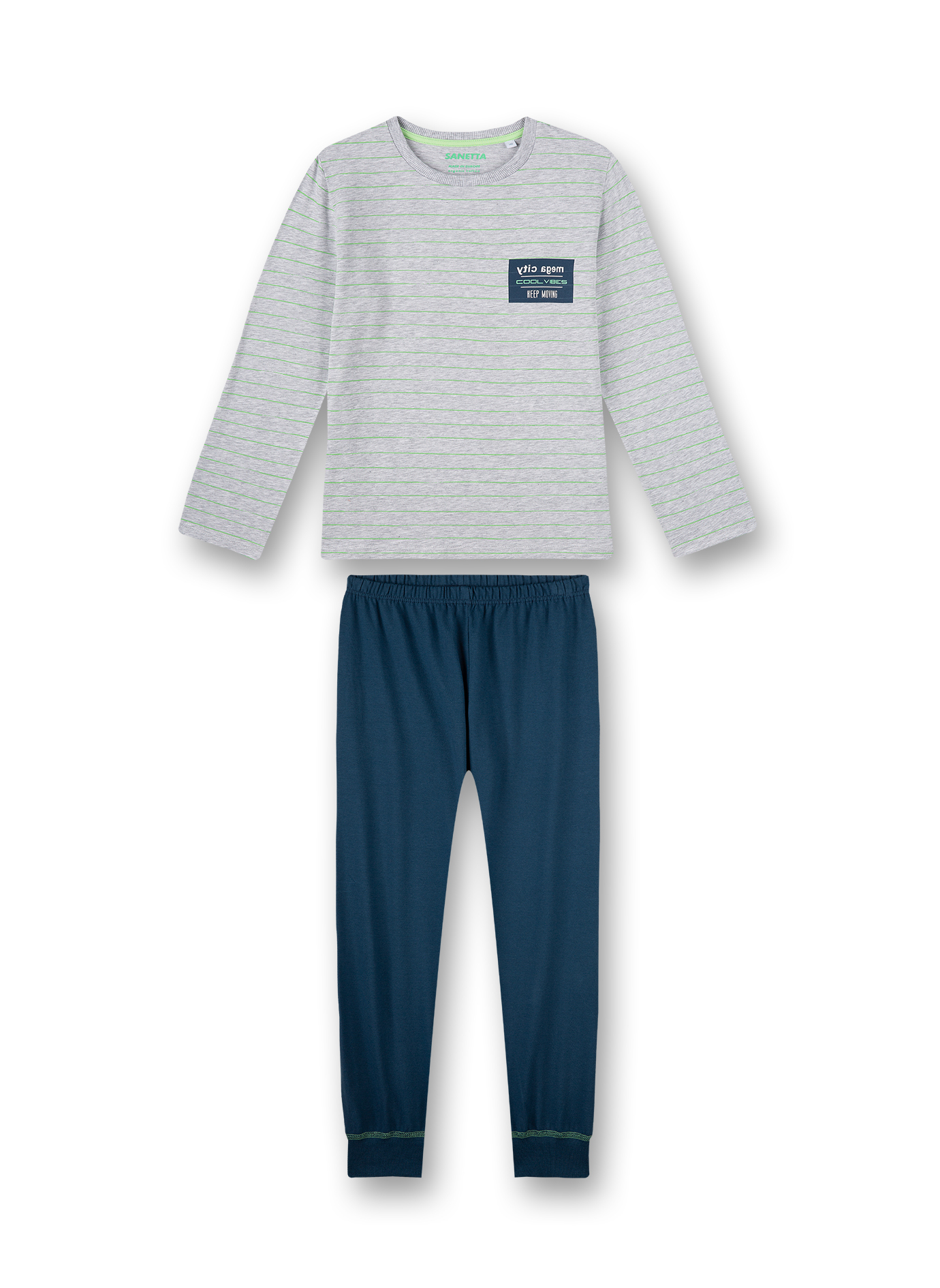 Jungen-Schlafanzug lang Graumelange Big City Life