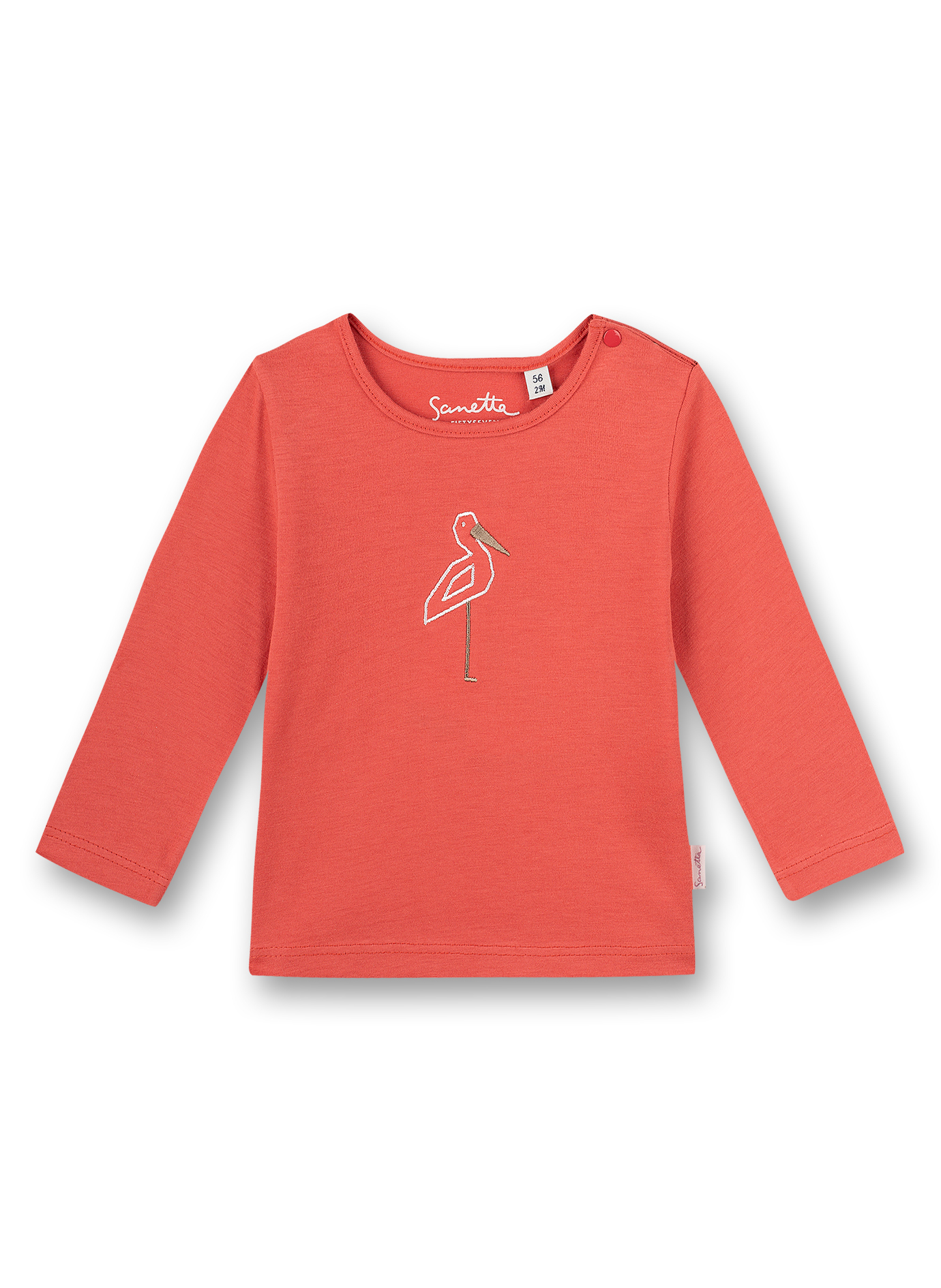 Mädchen-Shirt langarm Rot Family Stork