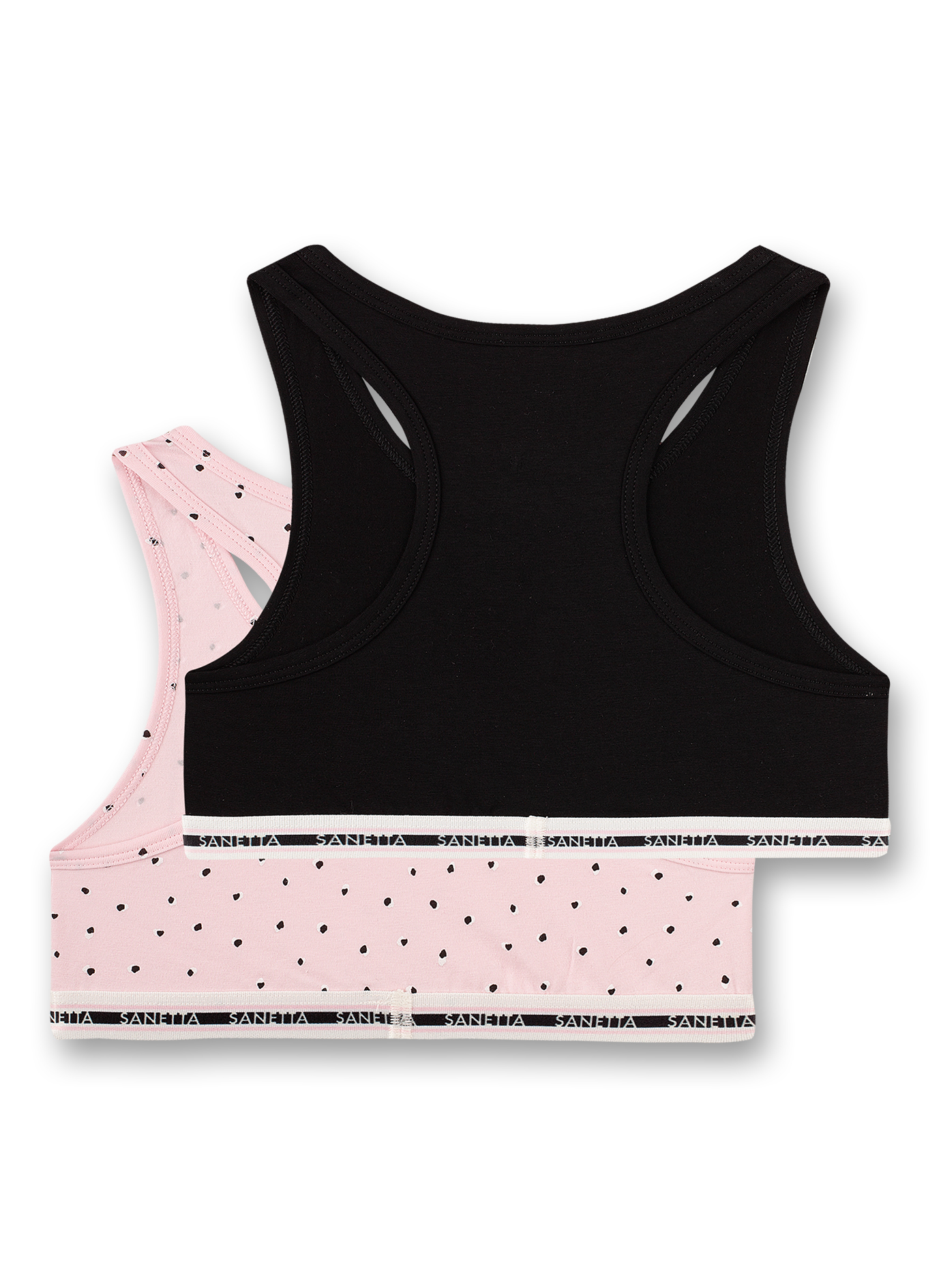 Mädchen-Bustier (Doppelpack) Rosa und Schwarz Stay Home