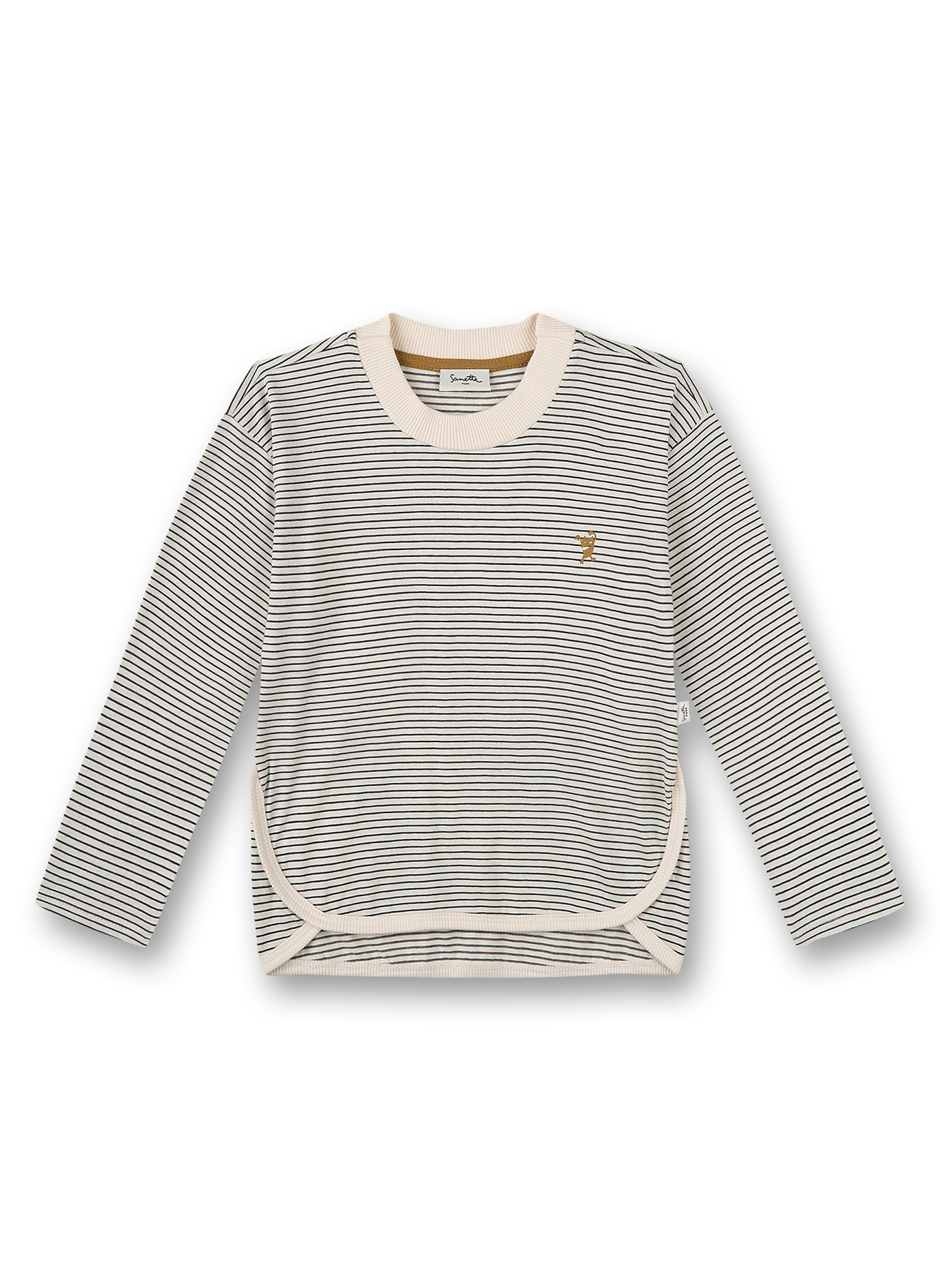 Unisex-Shirt langarm Off-White Ringel