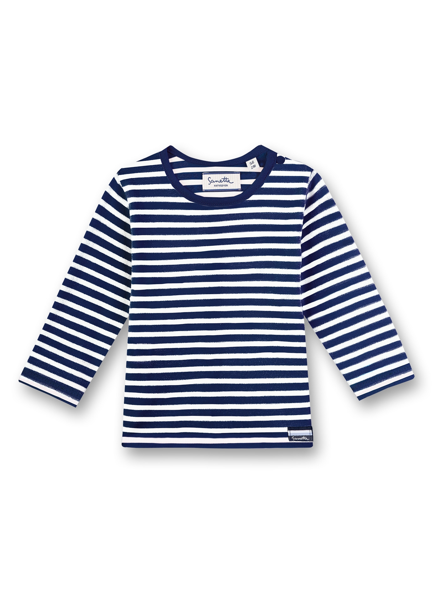 Jungen-Shirt langarm Blau-geringelt