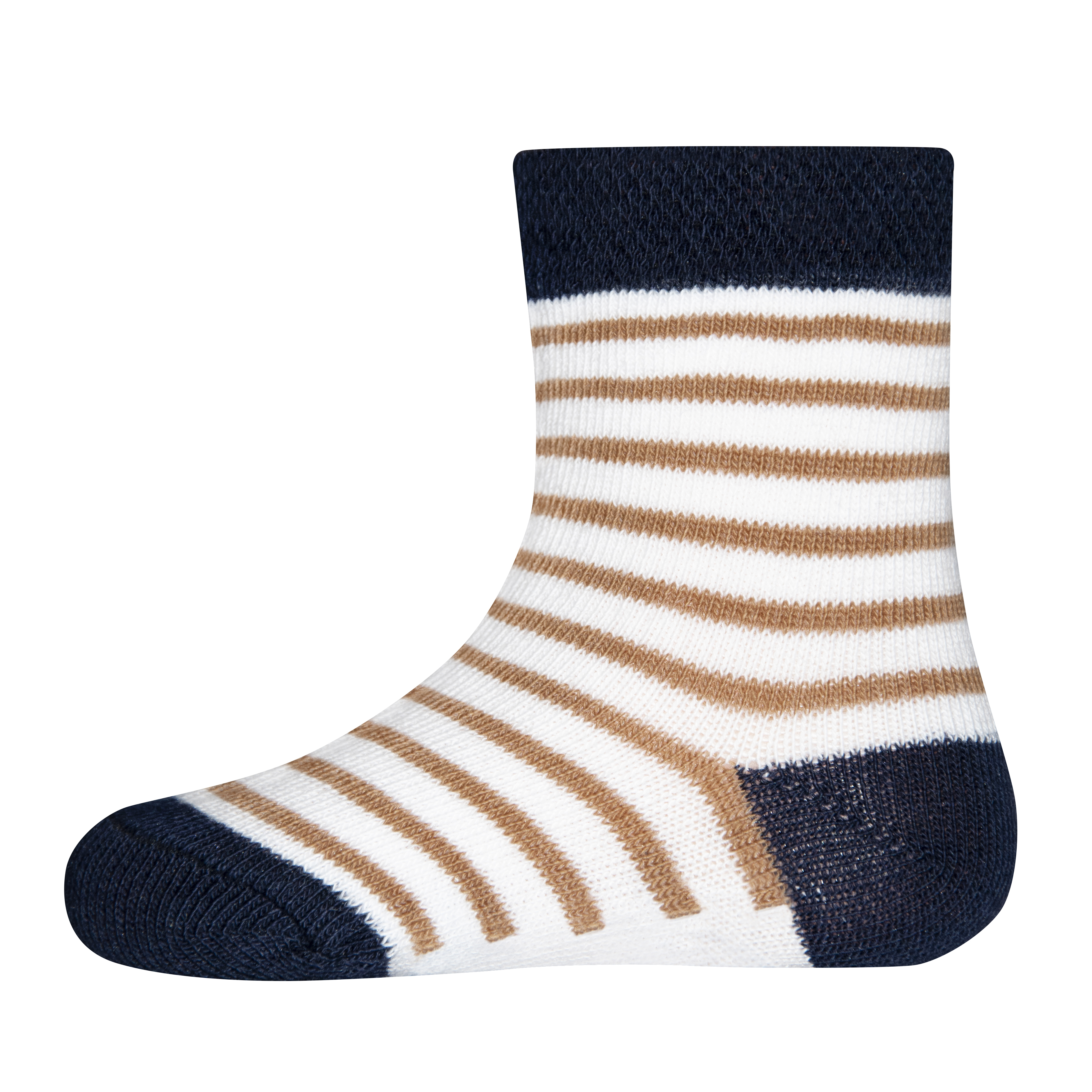 Jungen-Socken (Doppelpack) Dunkelblau und Ringel