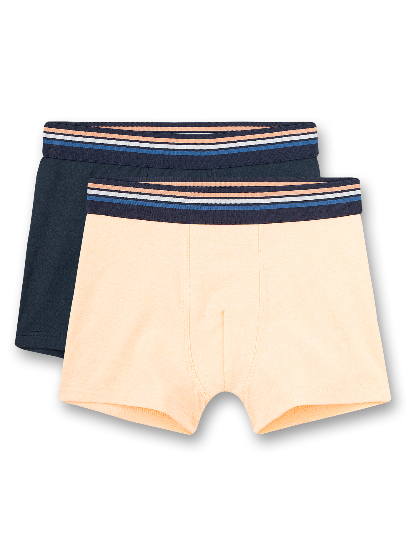 Jungen-Shorts (Doppelpack) Orange und Dunkelblau