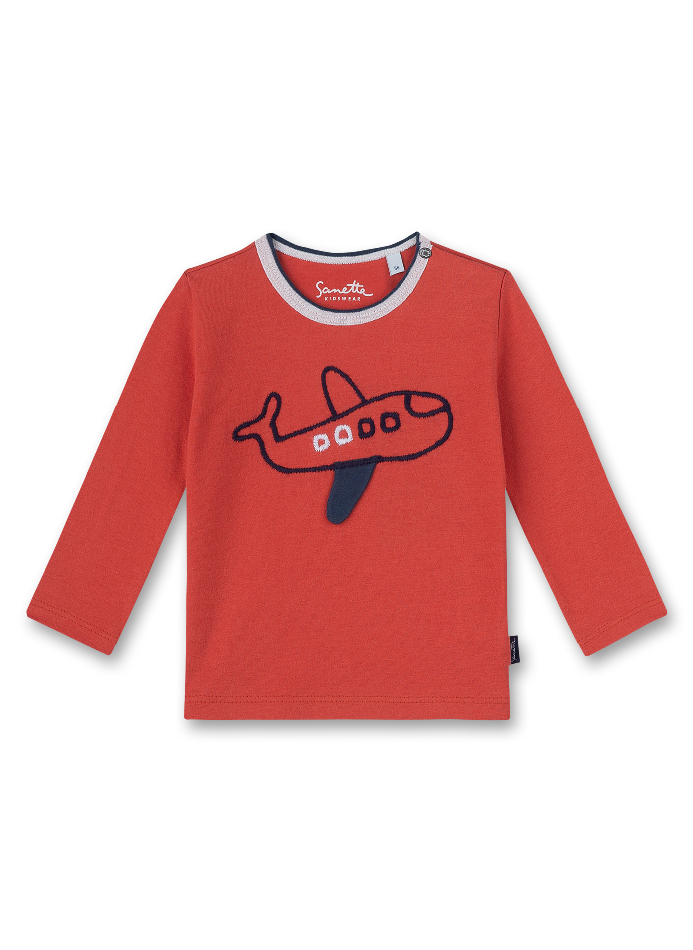Jungen-Shirt langarm Orange Let's fly