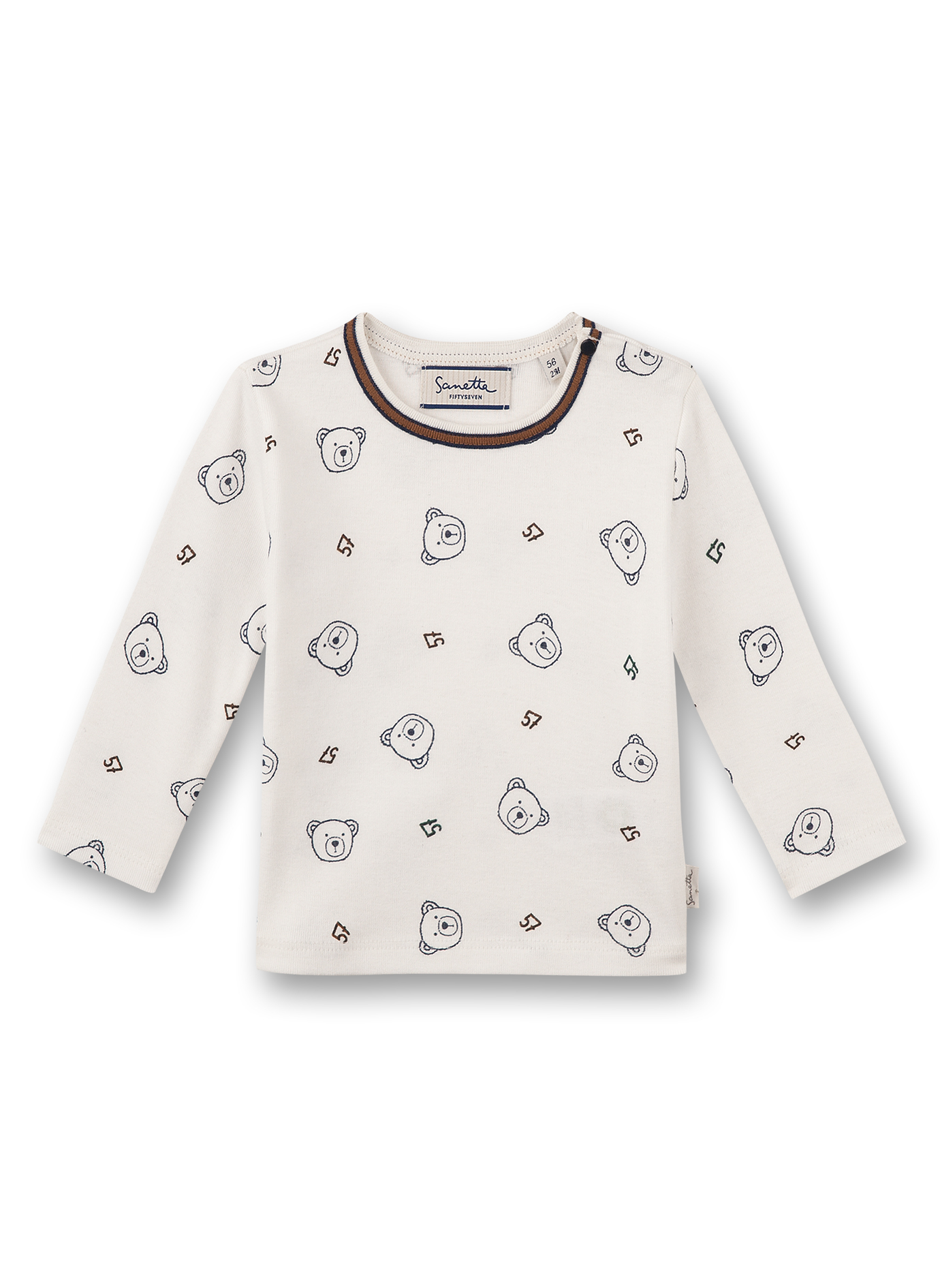 Jungen-Shirt langarm Off-White Little Teddy