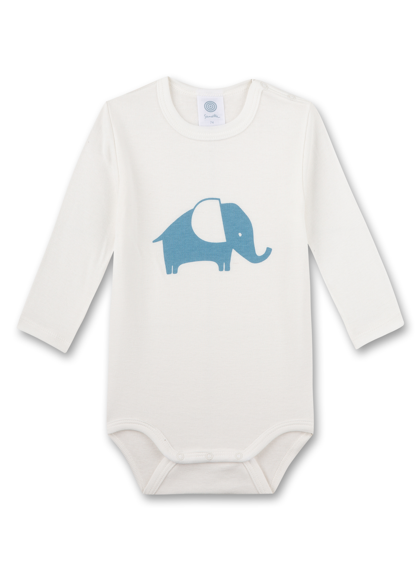 Body langarm (Dreierpack) Blau und Weiß Elefant
