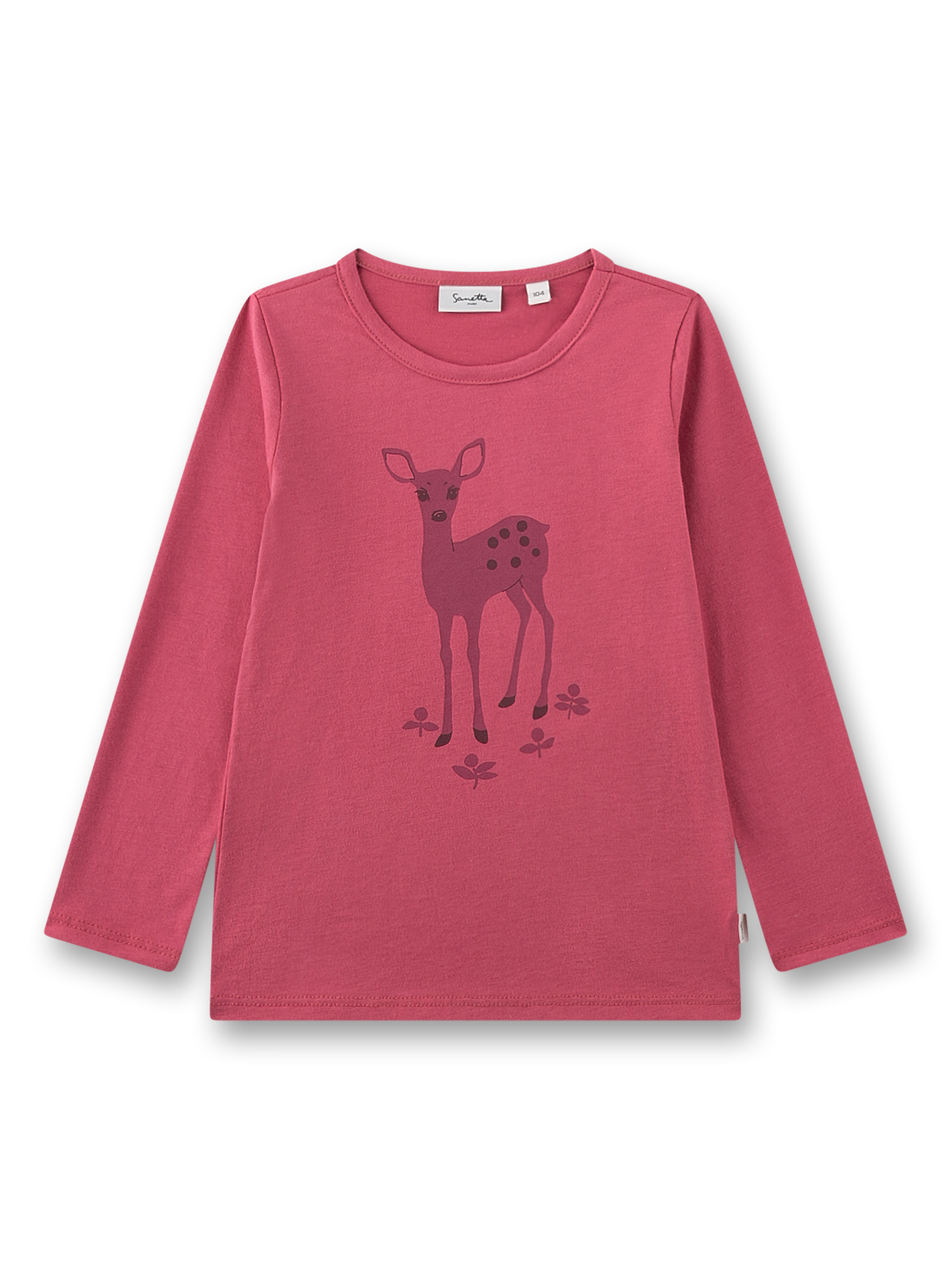 Mädchen-Langarmshirt pink Reh