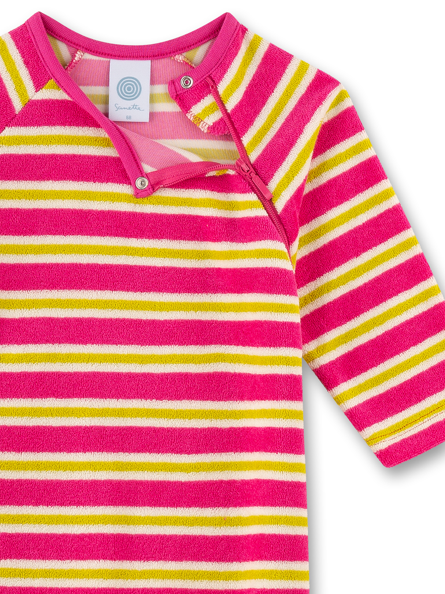 Kinderpullover, Streifen, Zip-Detail, Rundhals?, Frottee