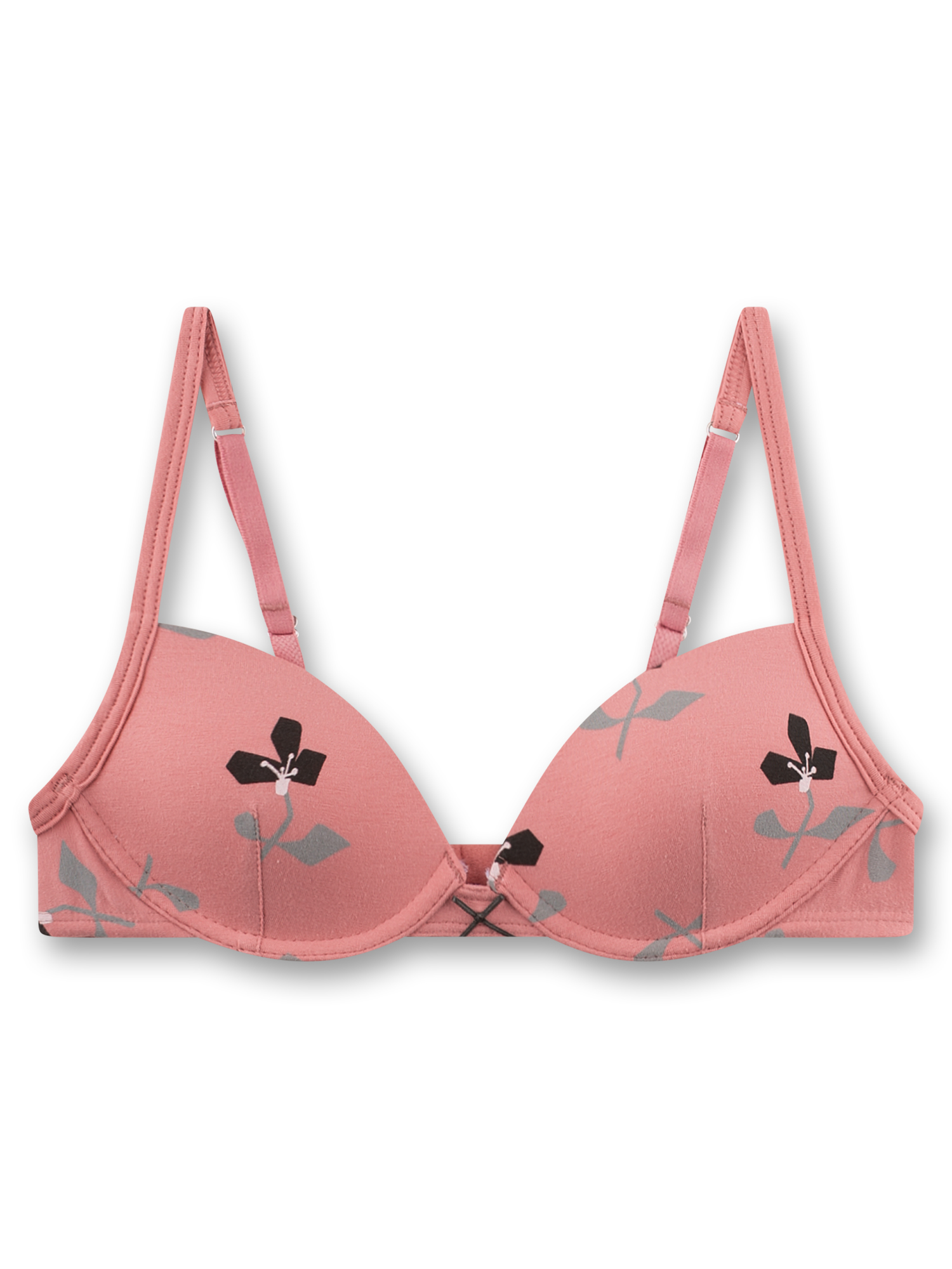 Mädchen-BH Soft Cup rosa Blumen
