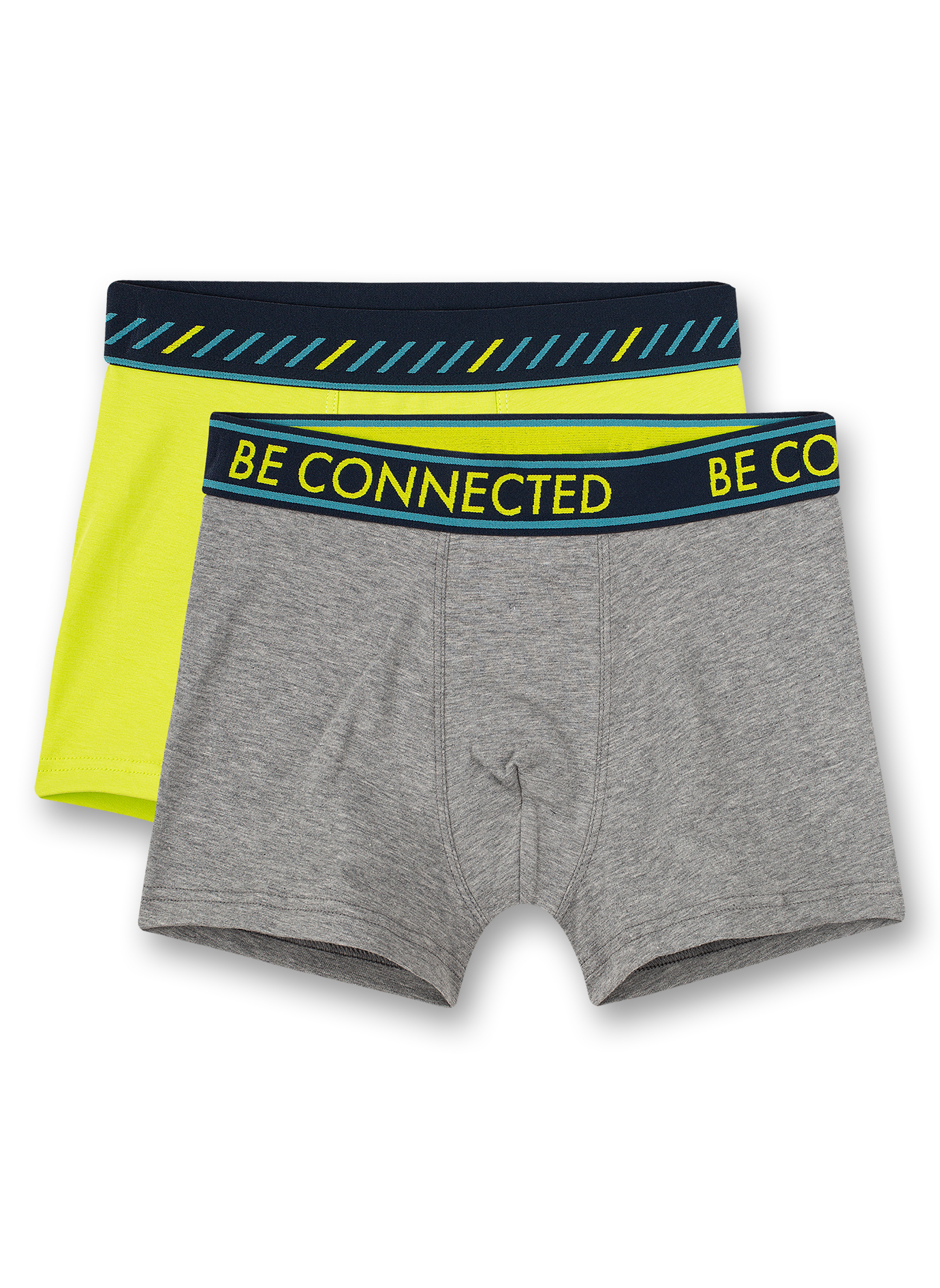 Jungen-Shorts (Doppelpack) Graumelange und Lemon-Grün