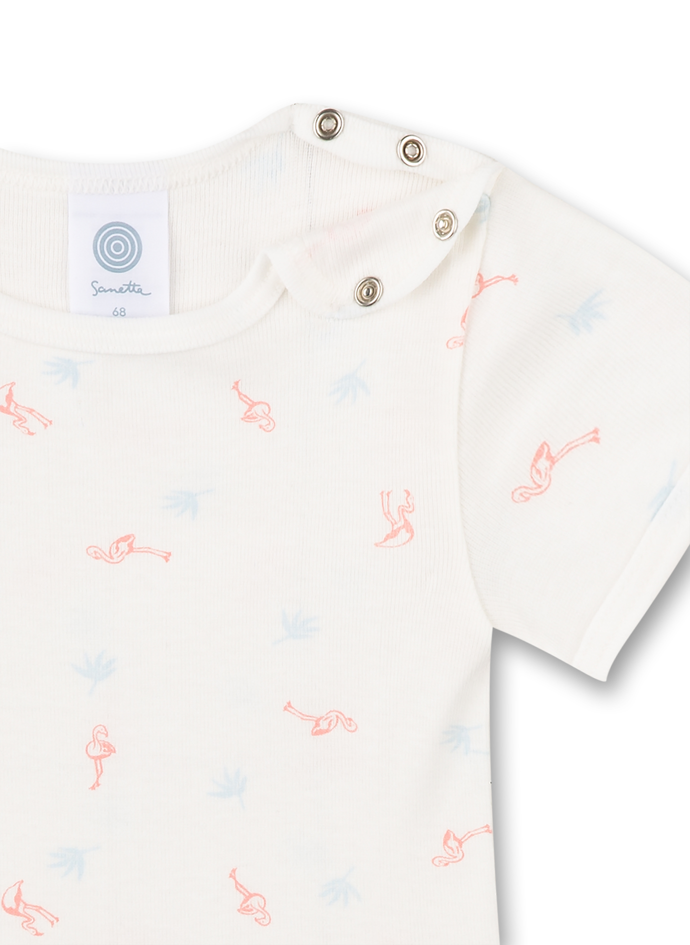 Body halbarm (Doppelpack) Off-White und Orange-geringelt Flamingo Breeze